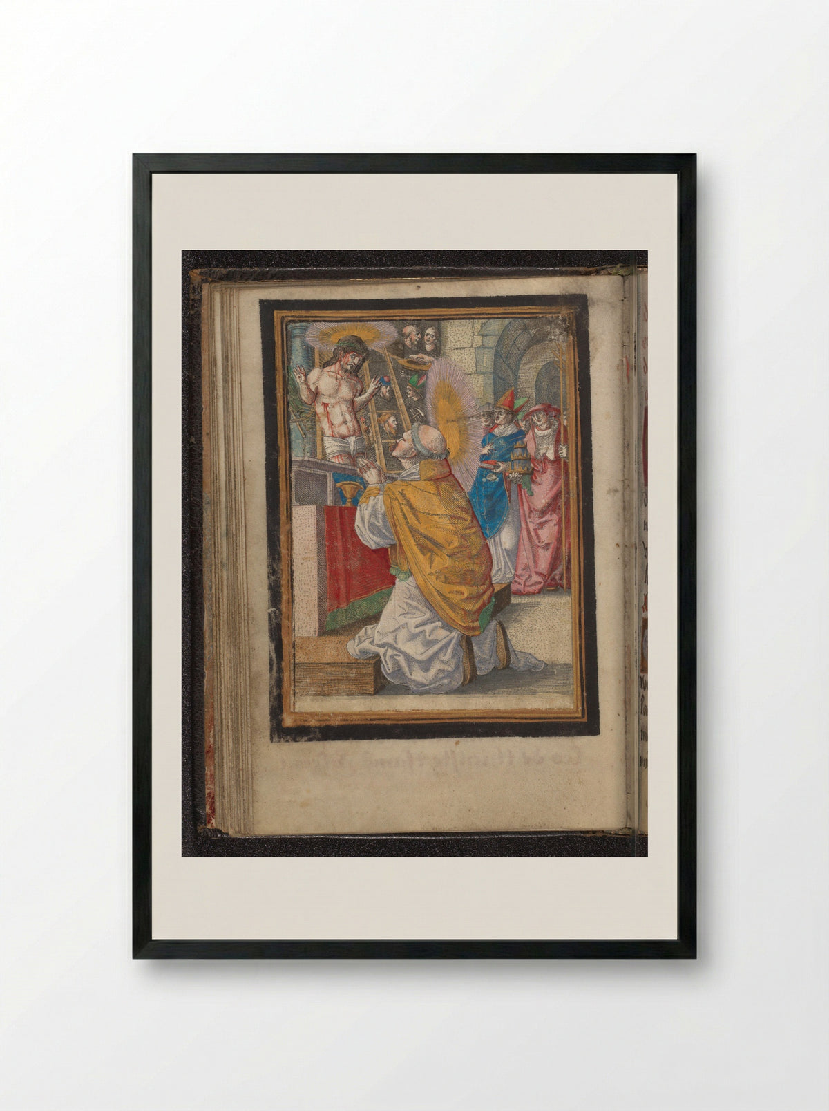 The Mass of Saint Gregory - Frans Crabbe van Espleghem - Framed Print Black
