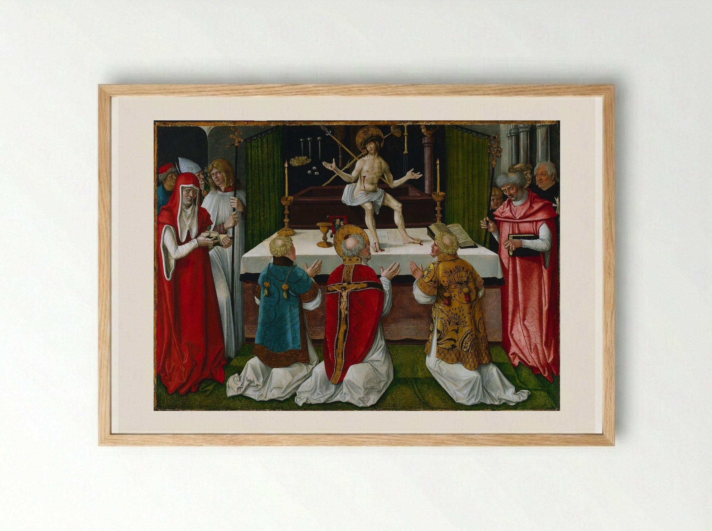 The Mass of Saint Gregory - Hans Baldung - Framed Print Wood