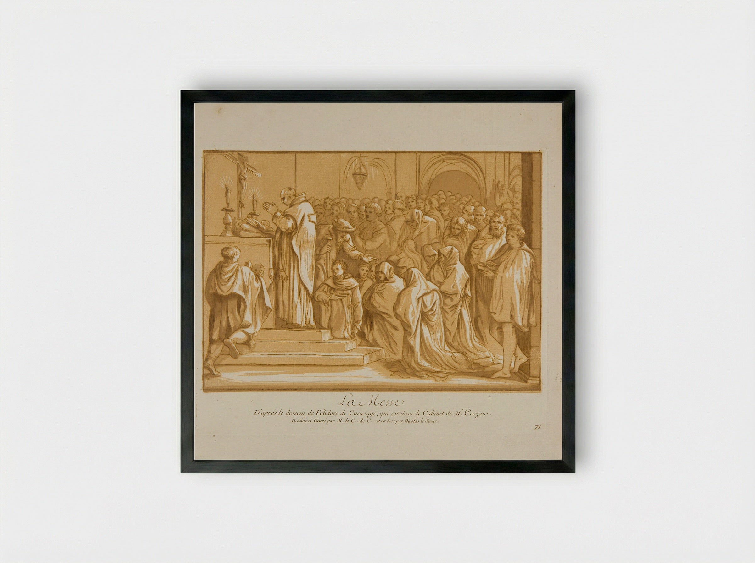 The Mass - Anne Claude de Thubières, comte de Caylus - Framed Print Black