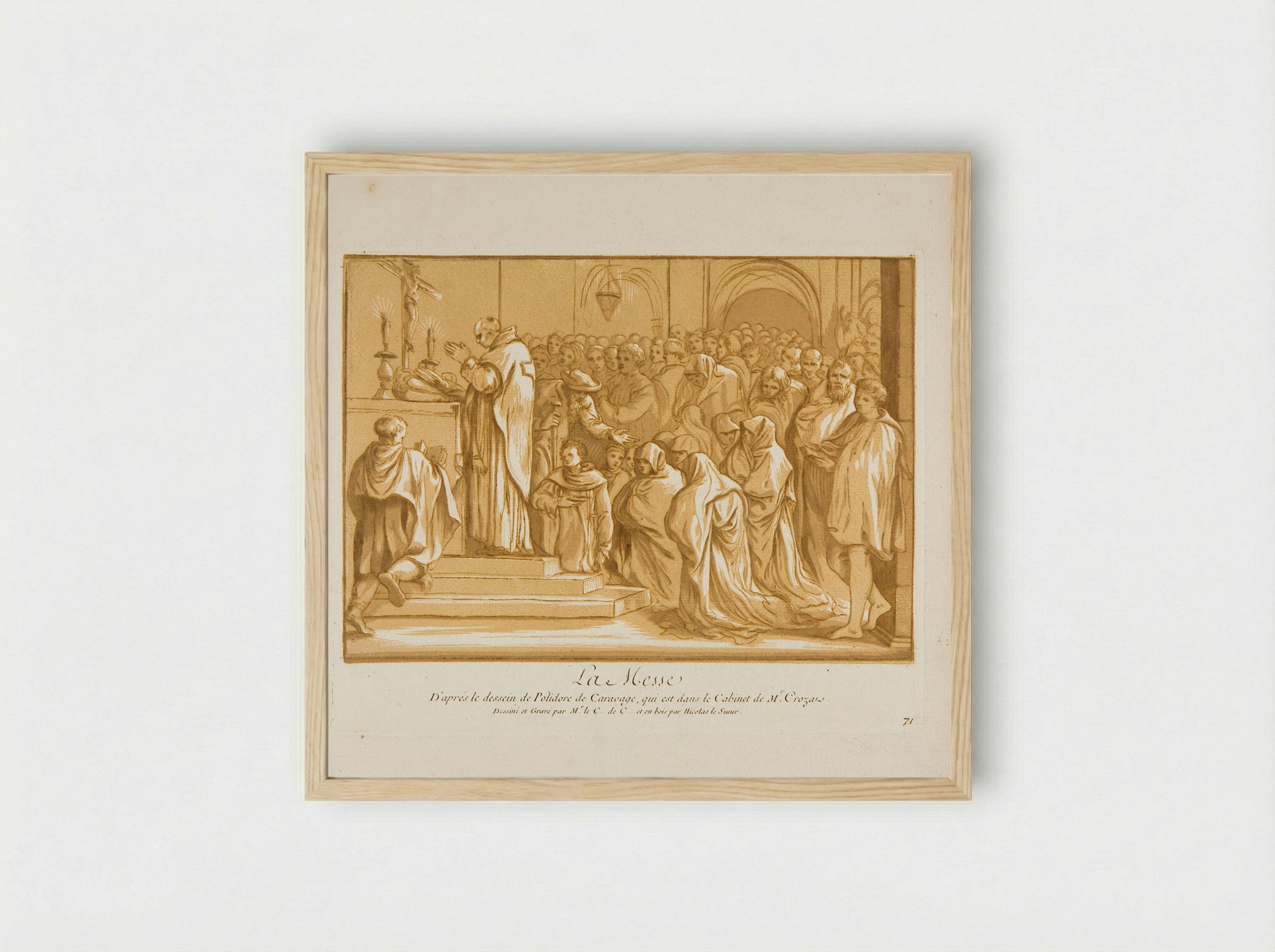 The Mass - Anne Claude de Thubières, comte de Caylus - Framed Print Wood