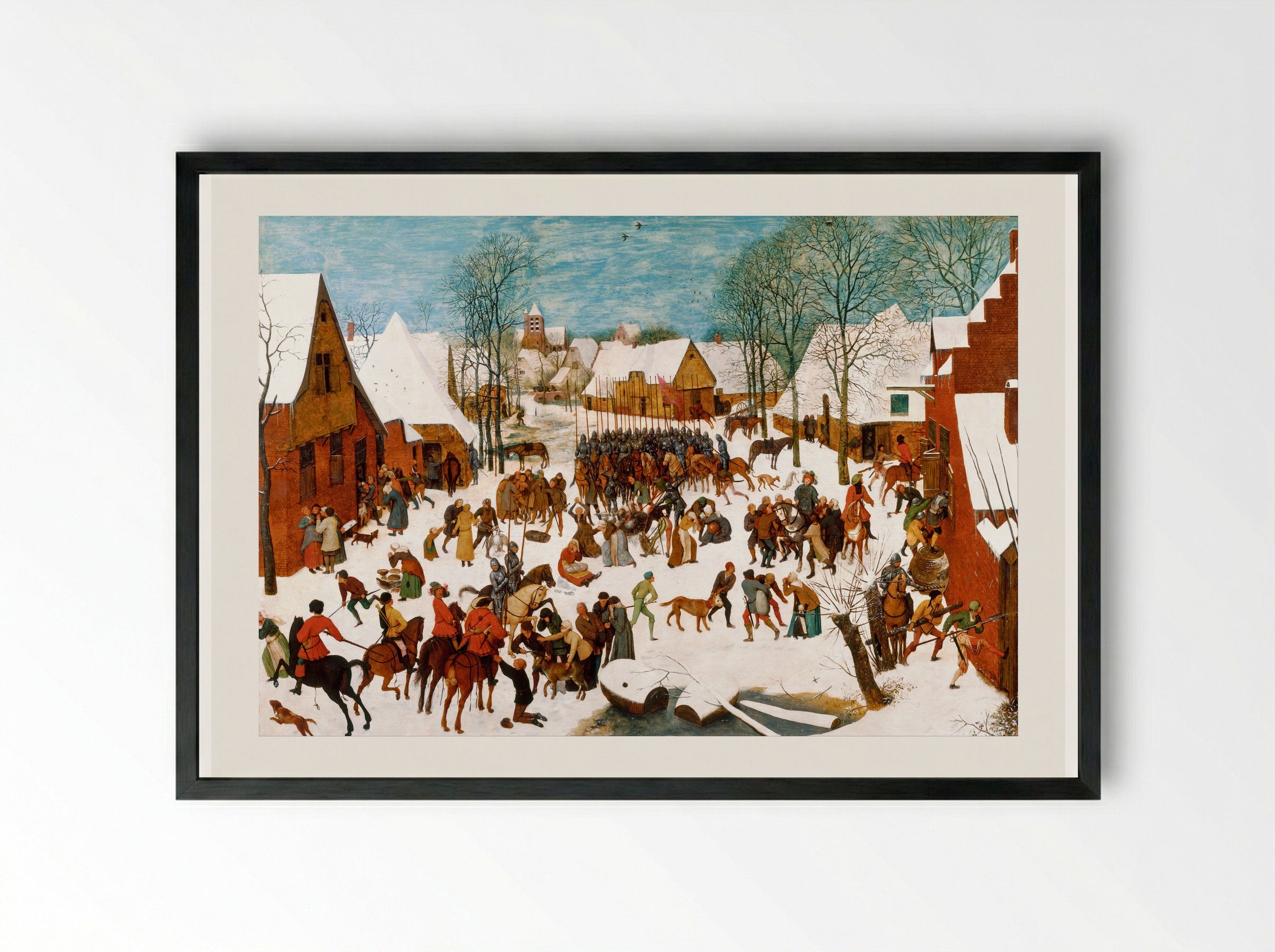 The Massacre of the Innocents - Pieter Bruegel the Elder - Framed Print Black