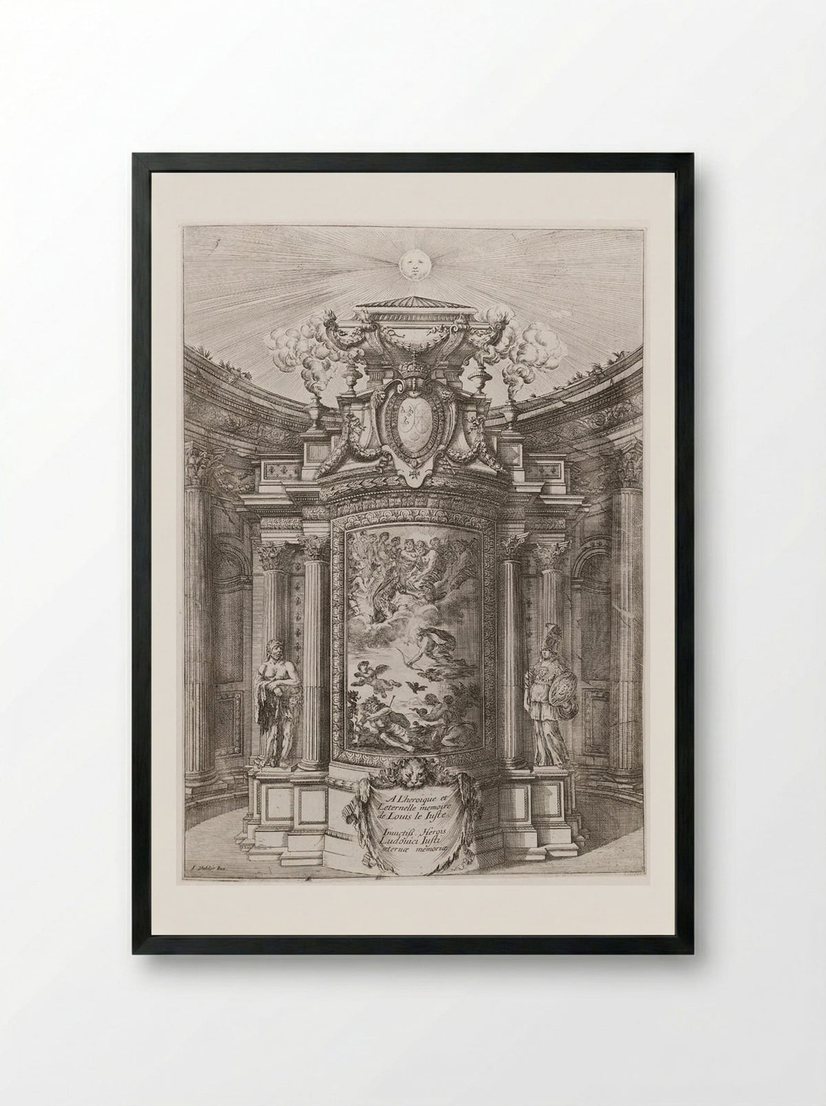 The Mausoleum of Louis XIII - Stefano Della Bella - Framed Print Black