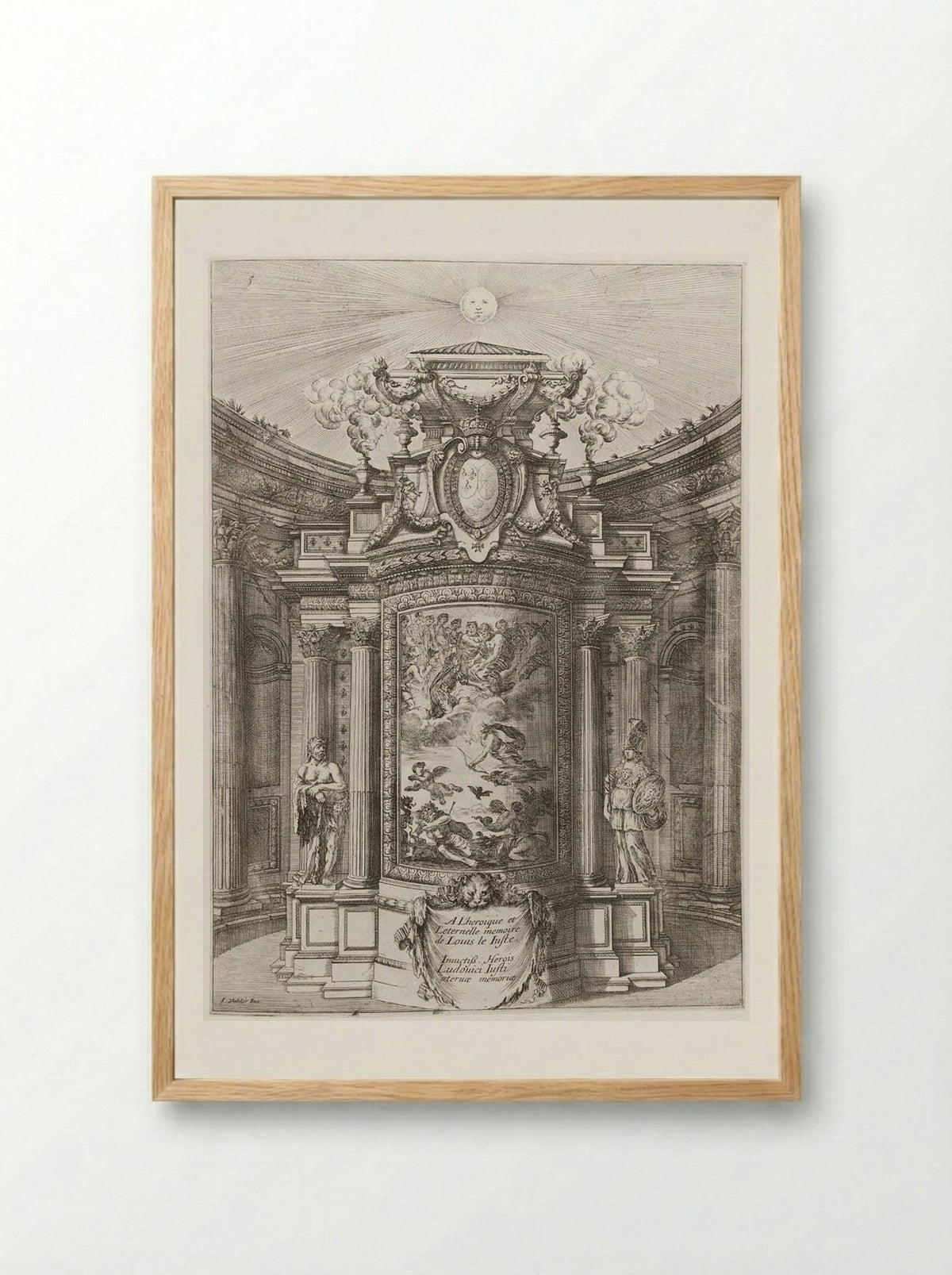 The Mausoleum of Louis XIII - Stefano Della Bella - Framed Print Wood