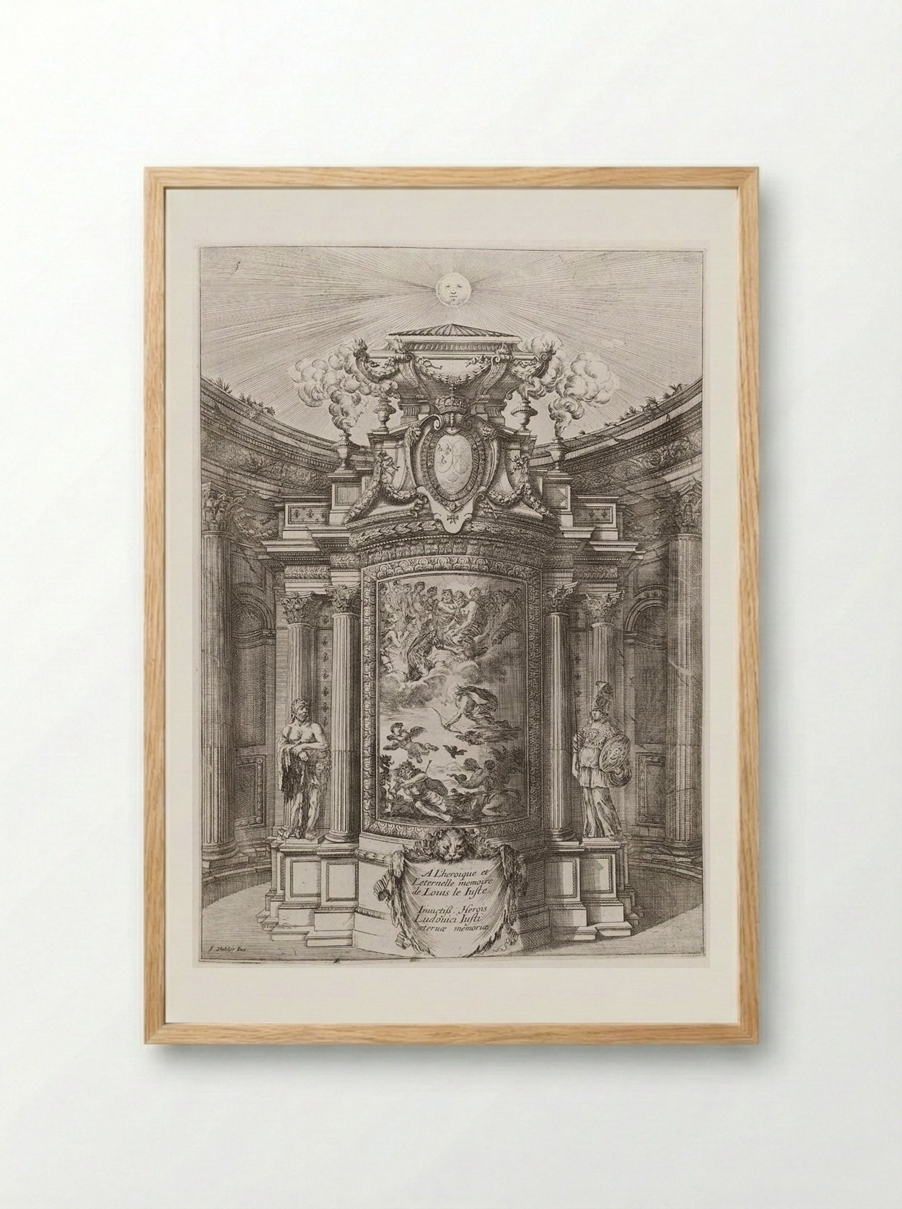The Mausoleum of Louis XIII - Stefano Della Bella - Framed Print Wood