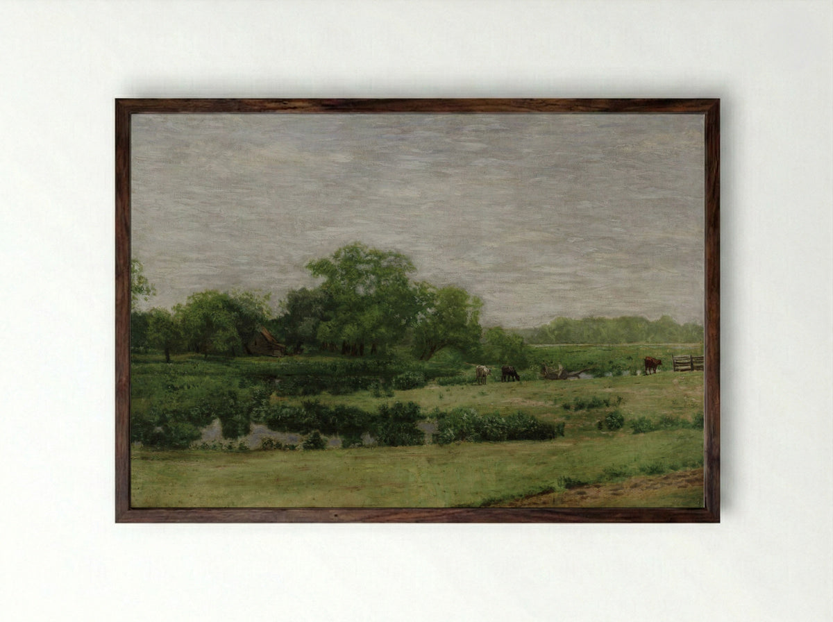 The Meadows, Gloucester, New Jersey - Thomas Eakins - Framed Print Dark Wood