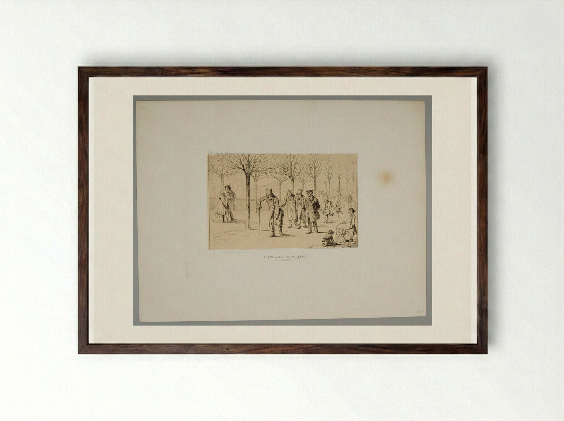 The Medals of Saint Helen - Léopold Flameng - Framed Print Dark Wood