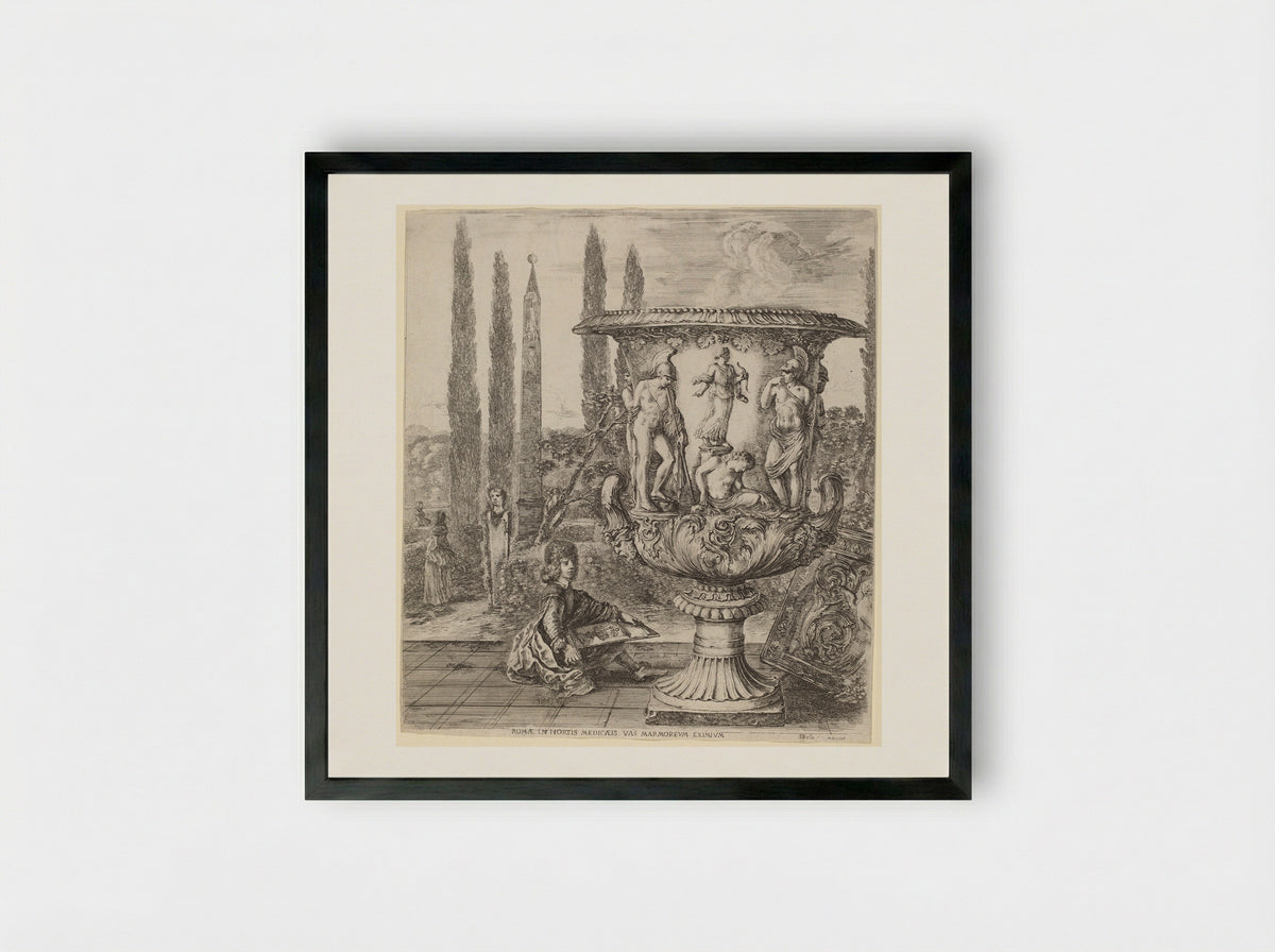 The Medici Vase - Stefano Della Bella - Framed Print Black