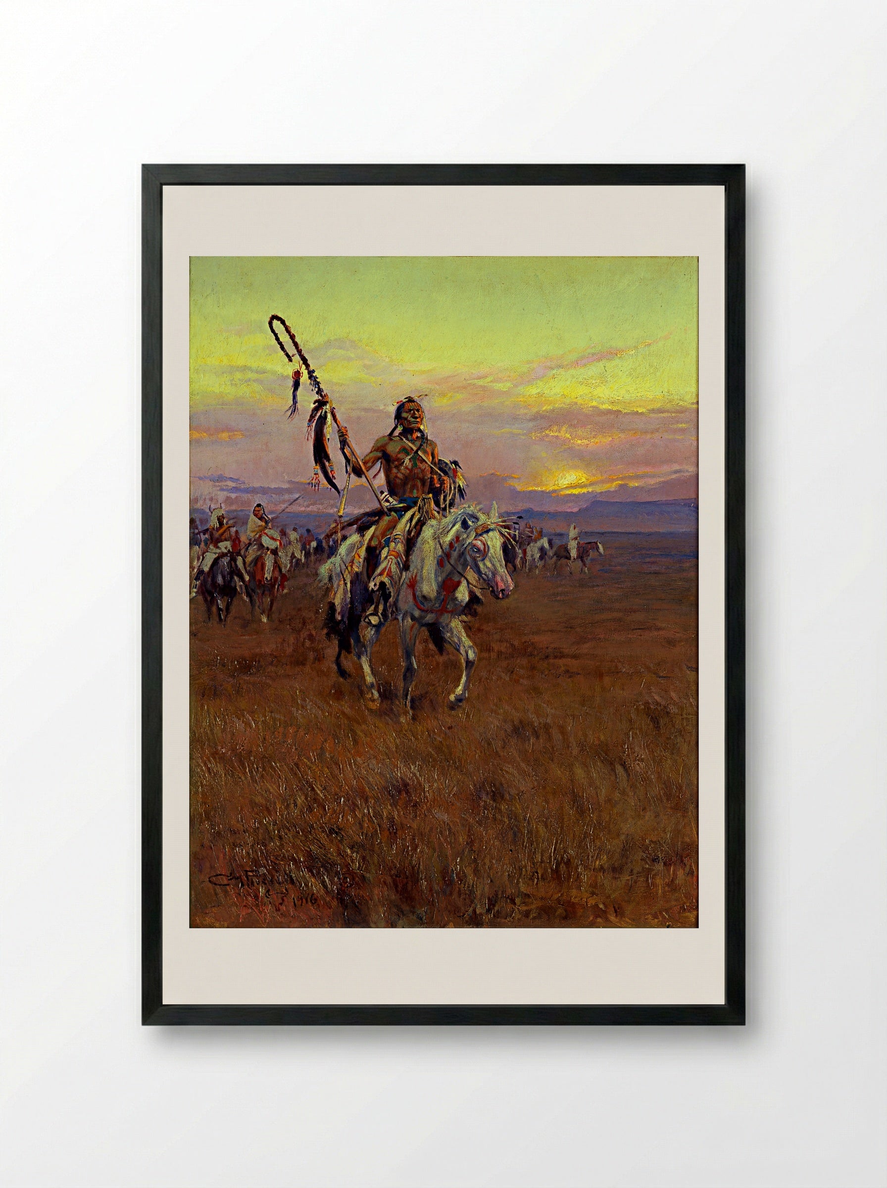 The Medicine Man - Charles M. Russell - Framed Print Black