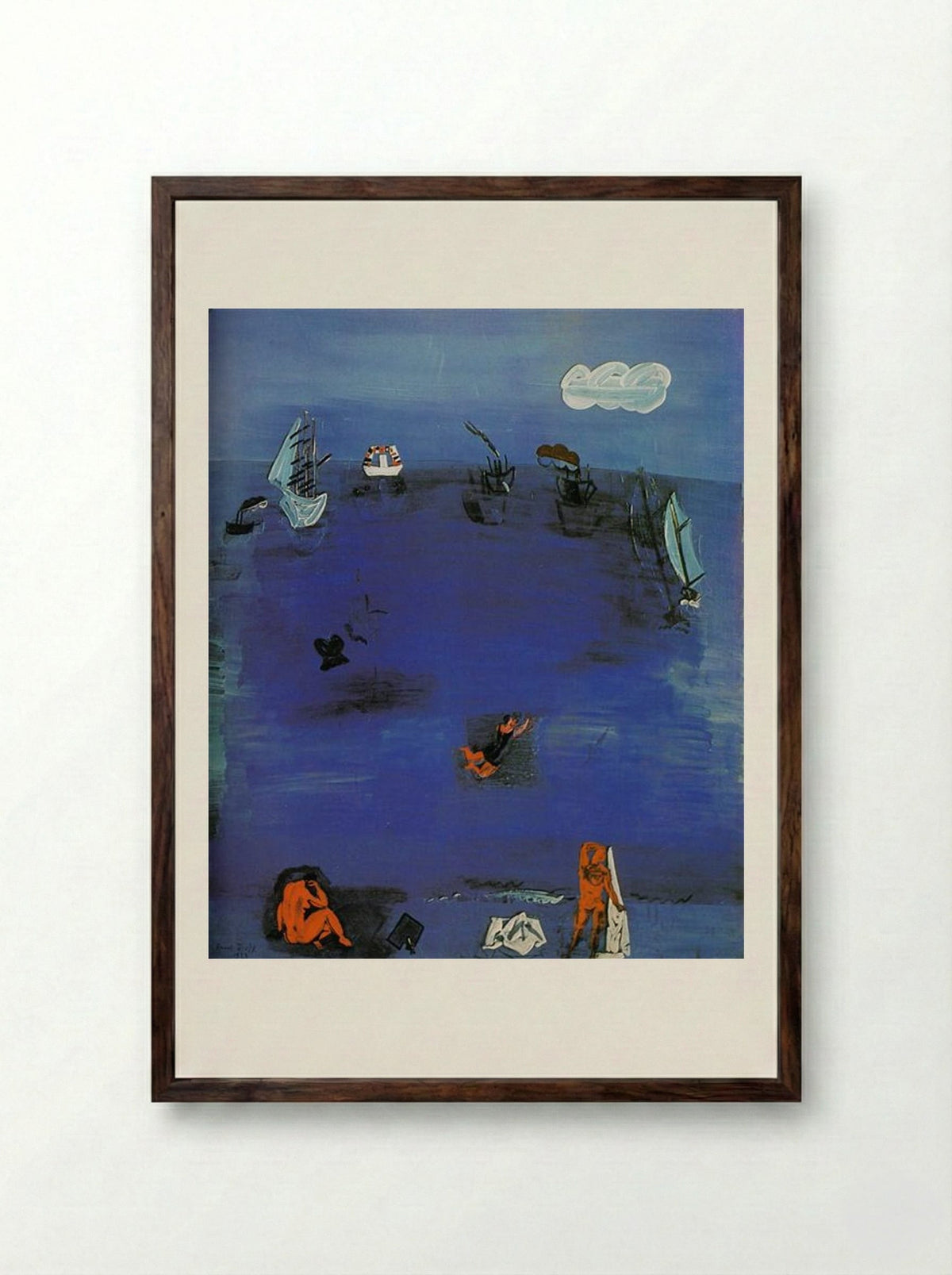 The Mediterranean - Raoul Dufy - Framed Print Dark Wood