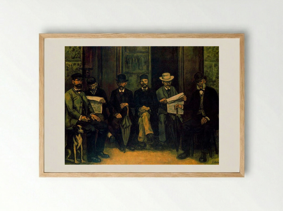 The Meeting at the Pharmacy - José Gutiérrez Solana - Framed Print Wood