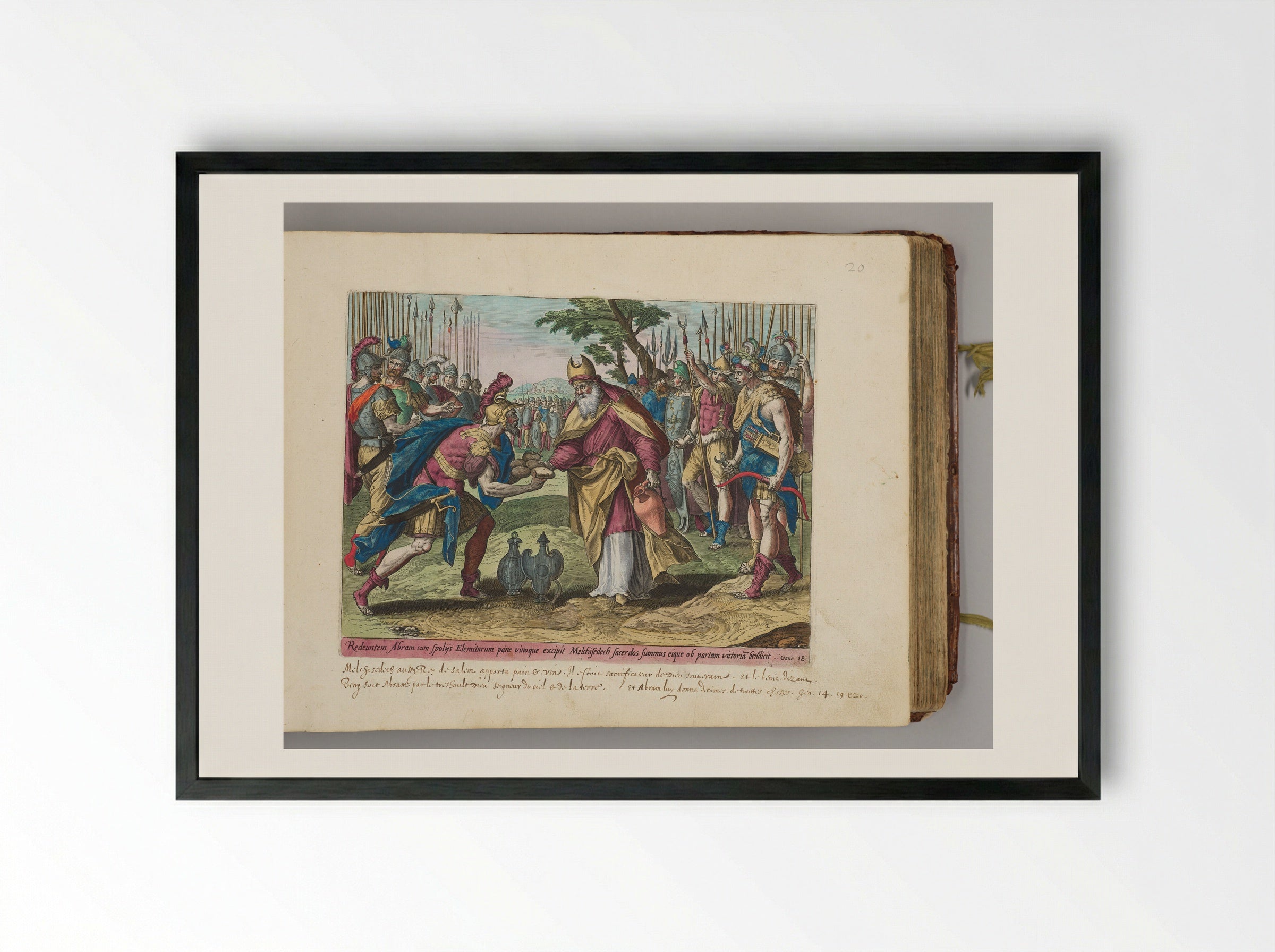 The Meeting of Abraham and Melchizedek - Adriaen Collaert - Framed Print Black