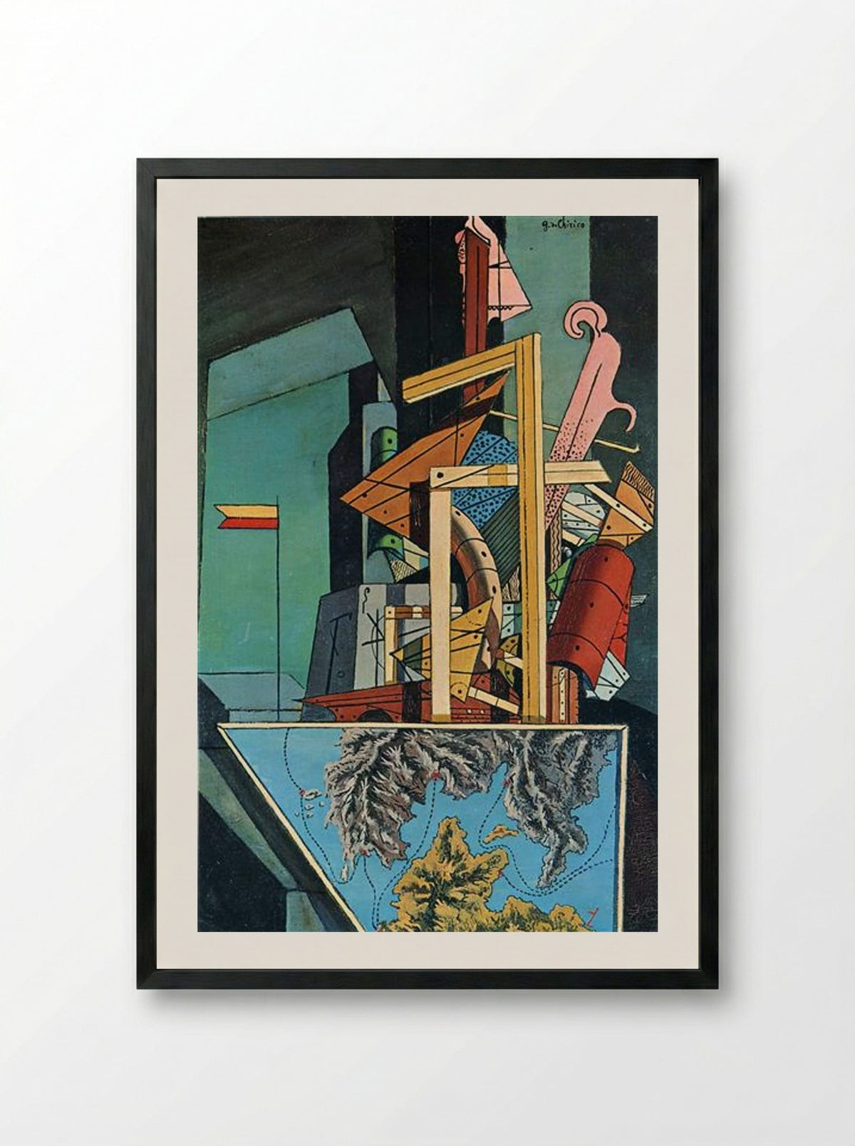 The Melancholy of Departure - Giorgio de Chirico - Framed Print Black
