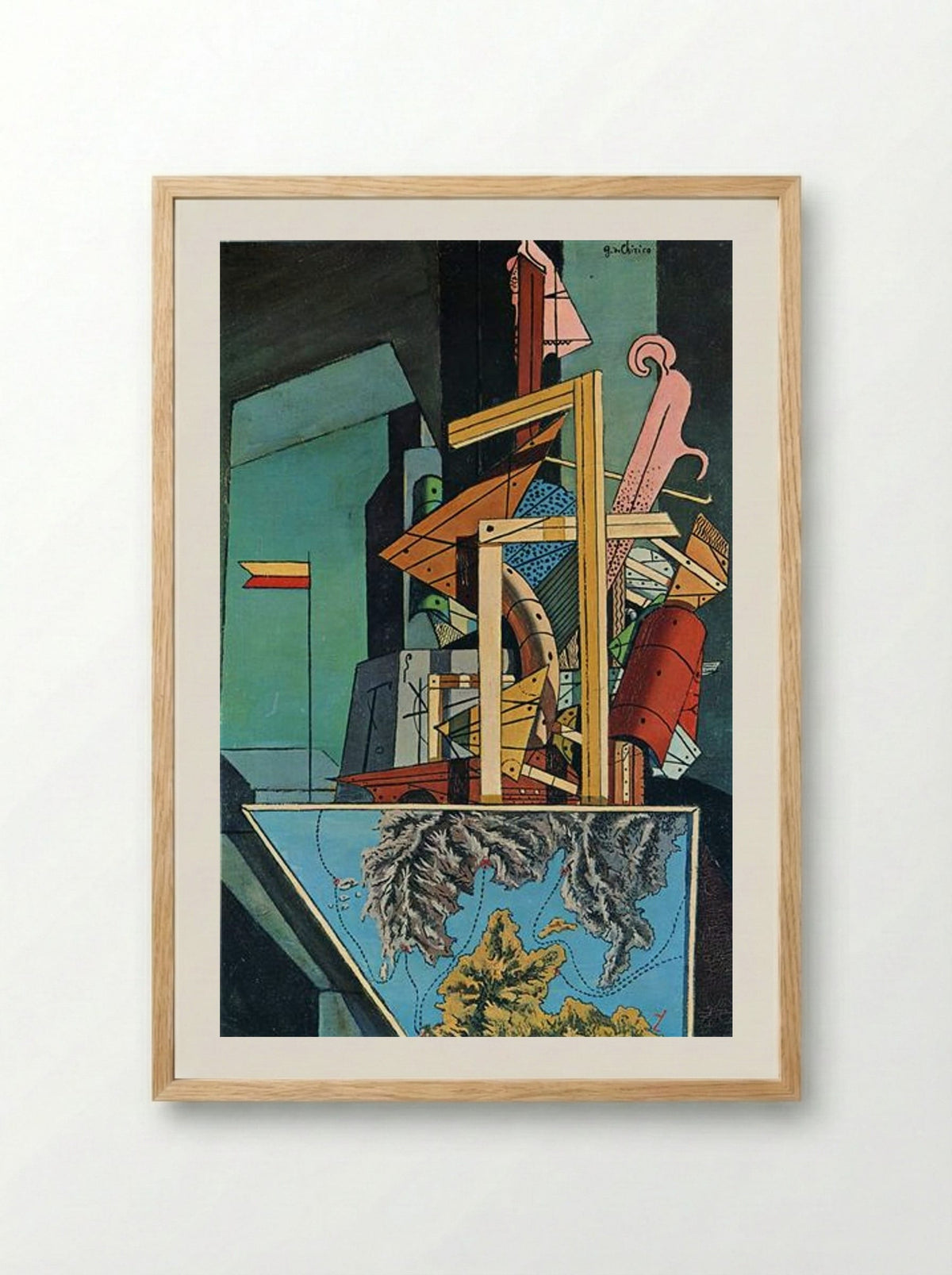 The Melancholy of Departure - Giorgio de Chirico - Framed Print Wood