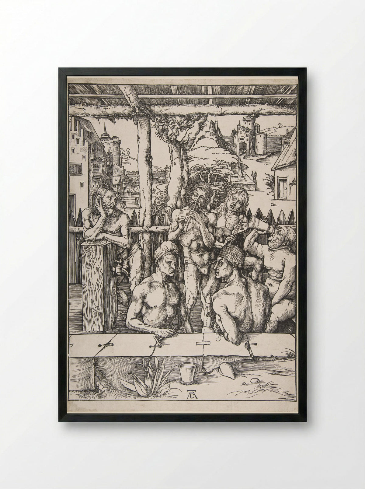 The Men's Bath House - Albrecht Dürer - Framed Print Black