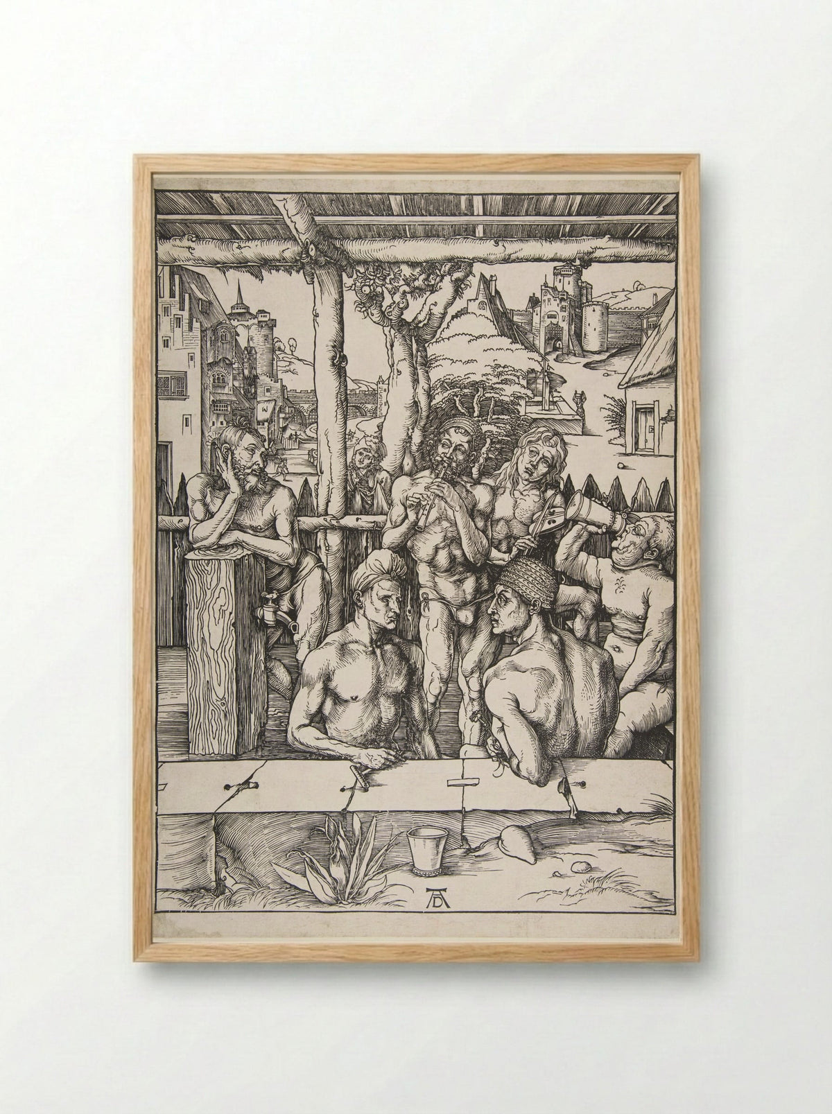 The Men's Bath House - Albrecht Dürer - Framed Print Wood