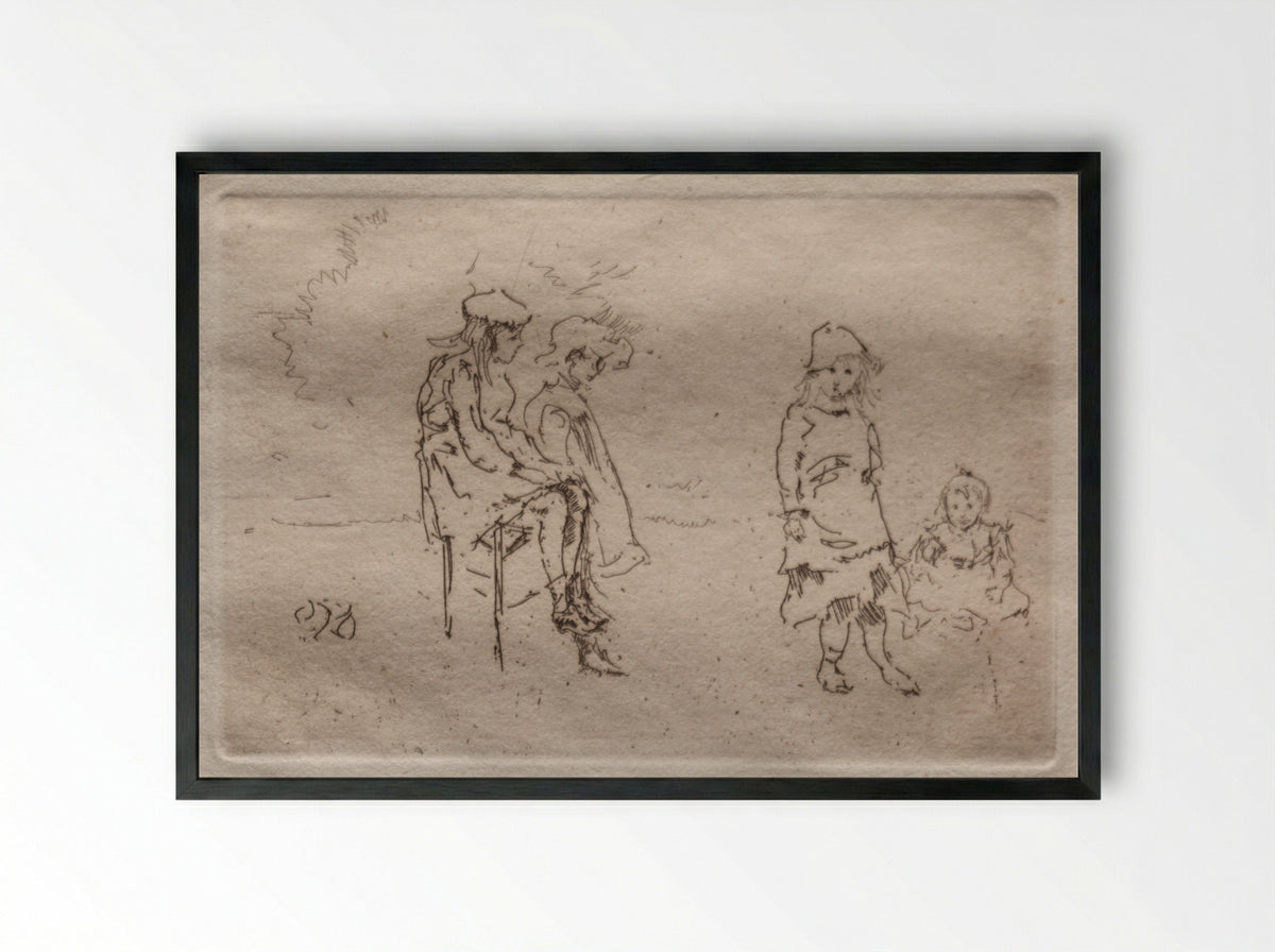 The Menpes Children - James McNeill Whistler - Framed Print Black