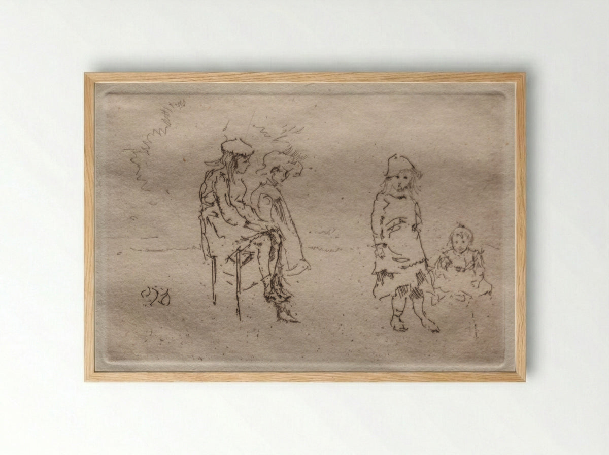 The Menpes Children - James McNeill Whistler - Framed Print Wood