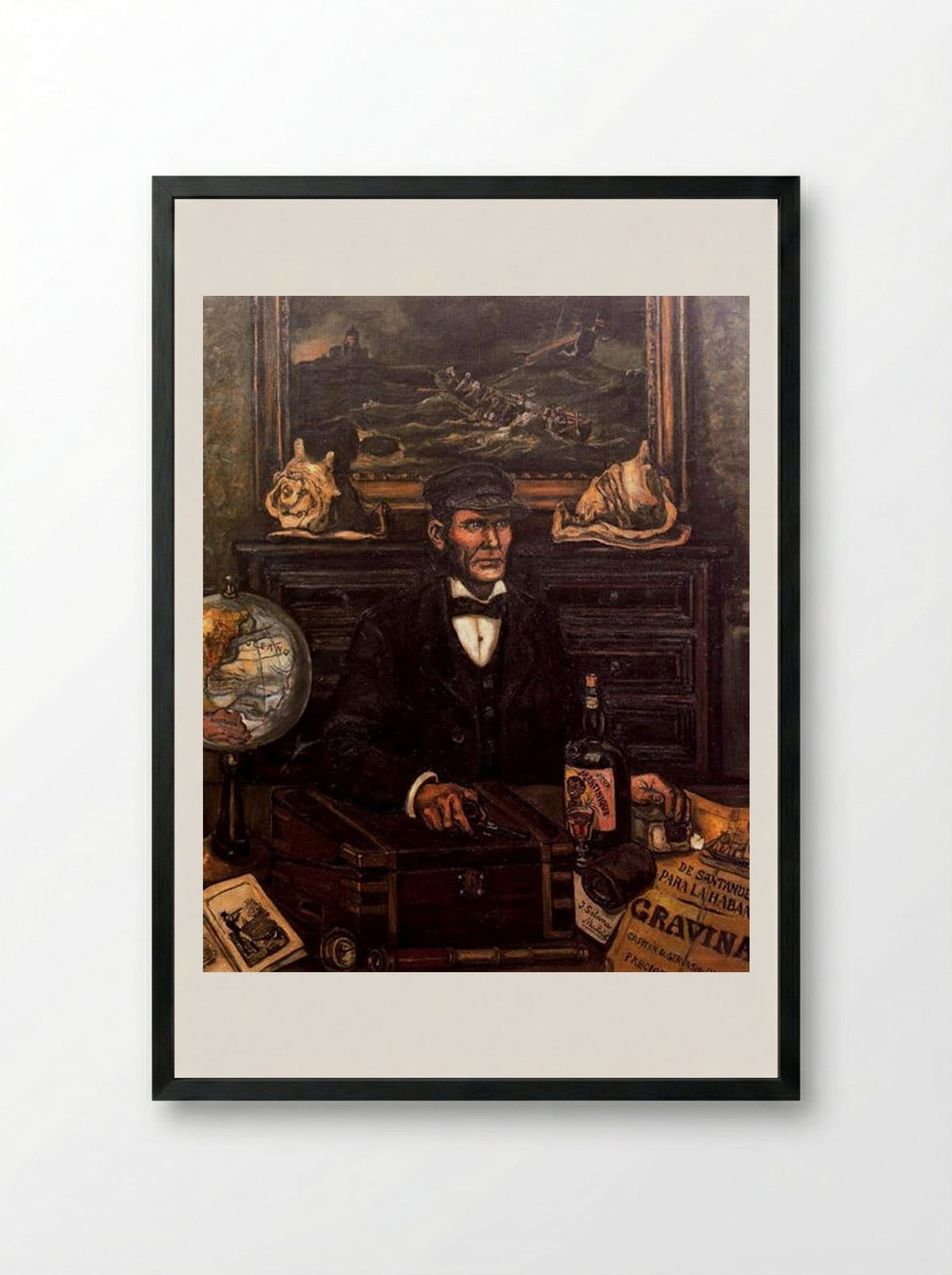 The Merchant Captain - José Gutiérrez Solana - Framed Print Black