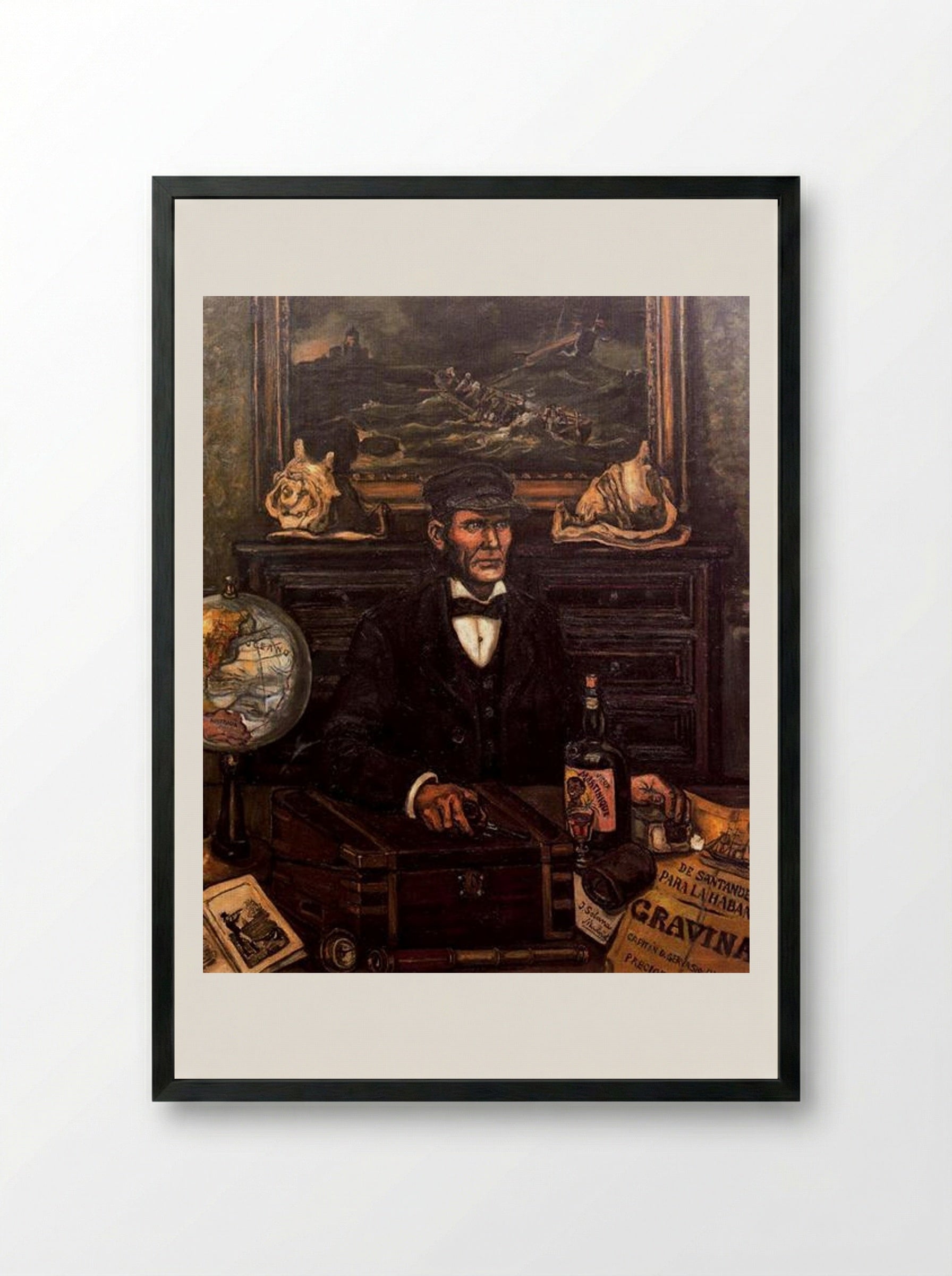 The Merchant Captain - José Gutiérrez Solana - Framed Print Black