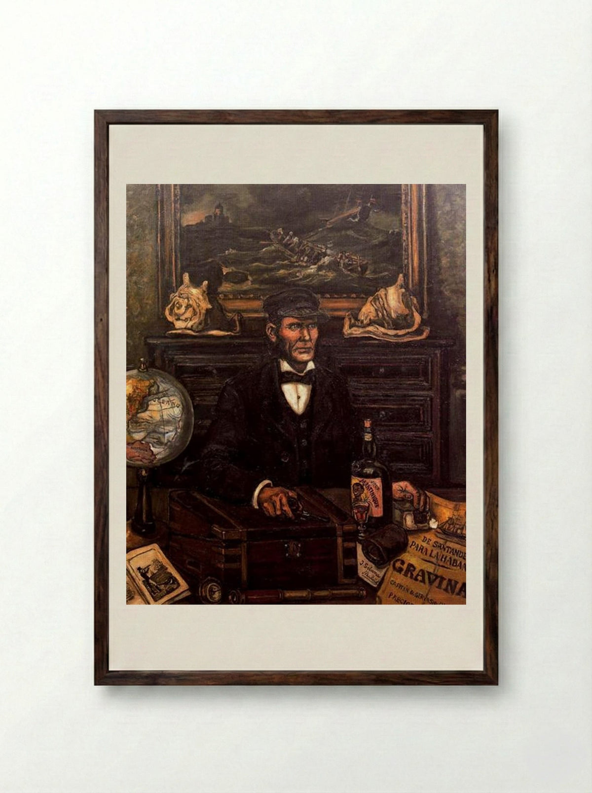 The Merchant Captain - José Gutiérrez Solana - Framed Print Dark Wood