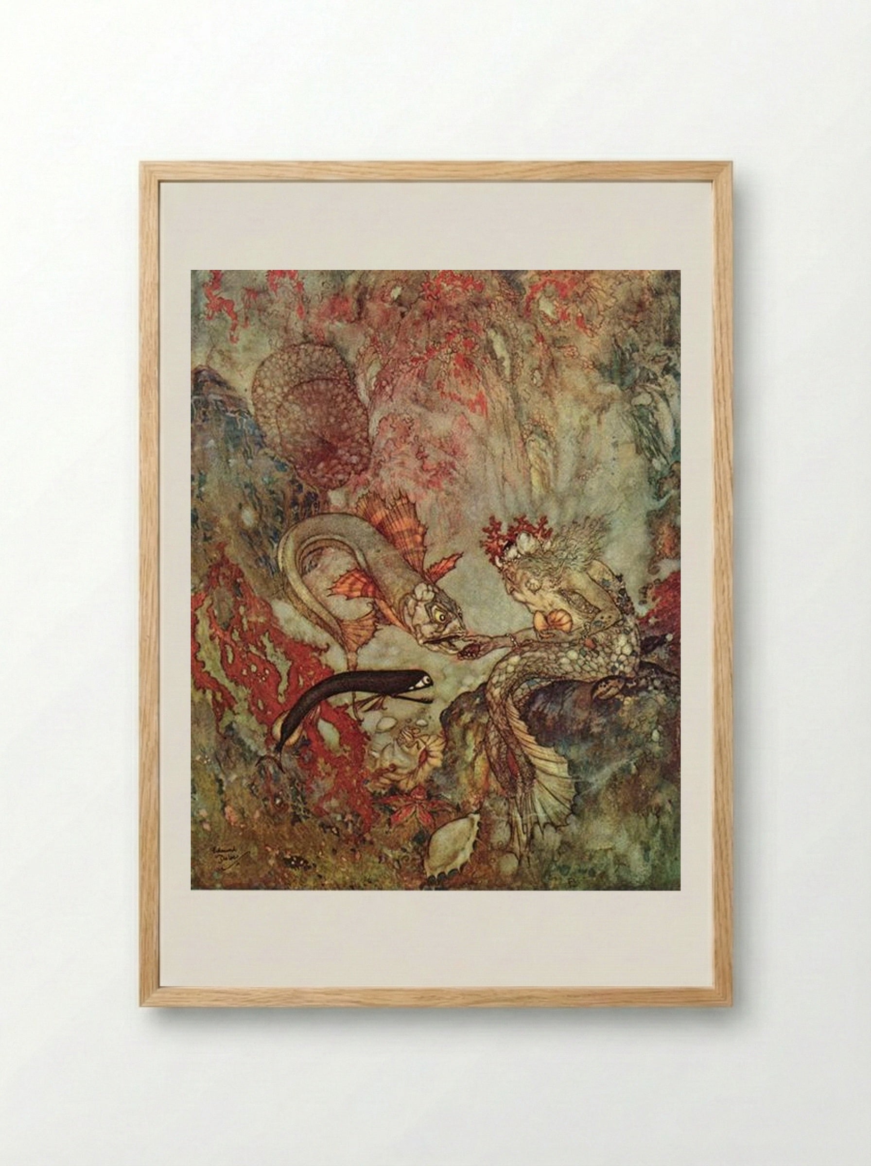 The Merman King - Edmund Dulac - Framed Print Wood