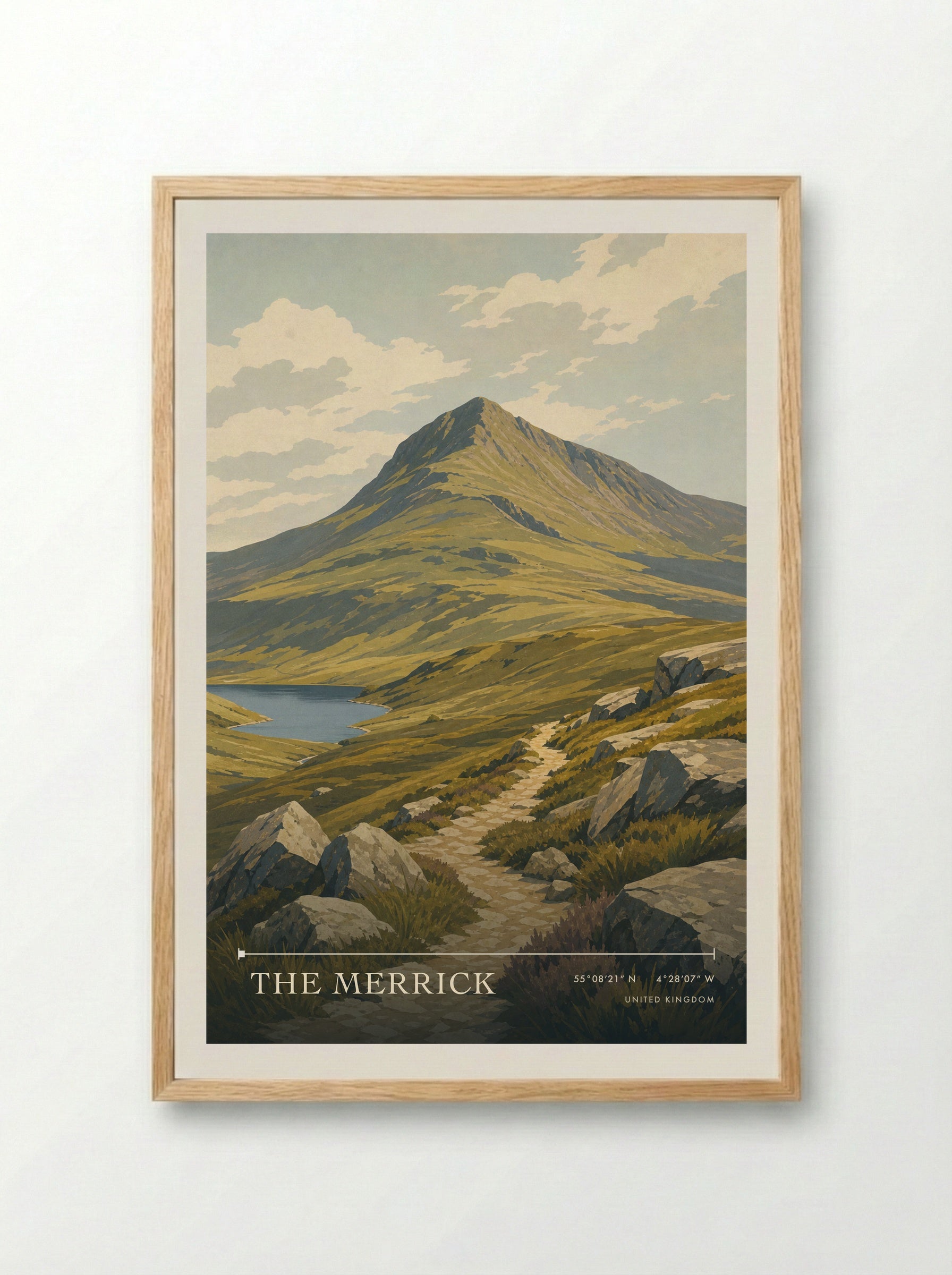 The Merrick United Kingdom Travel Poster - Framed Print Wood
