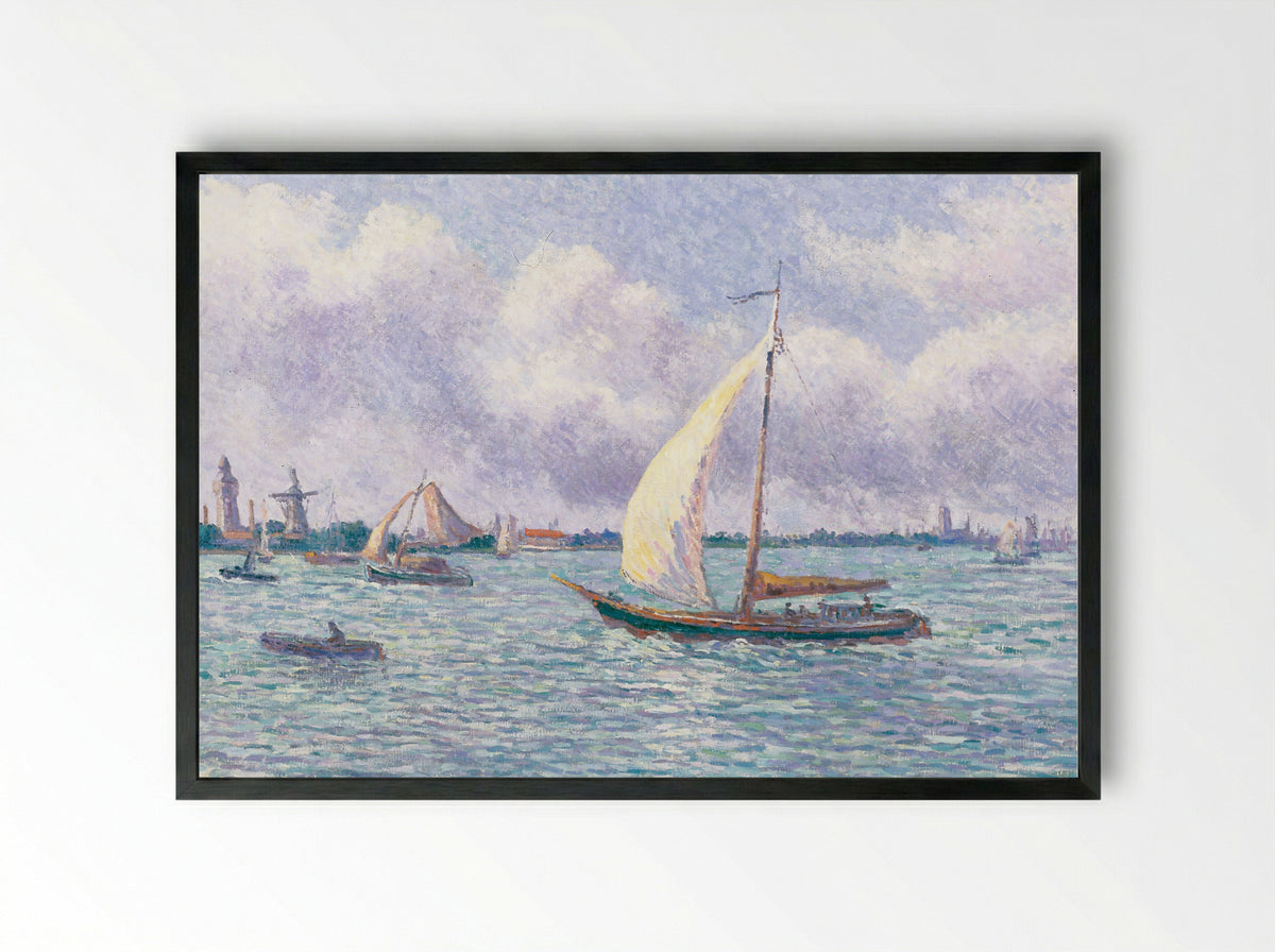 The Meuse near Dordrecht - Maximilien Luce - Framed Print Black