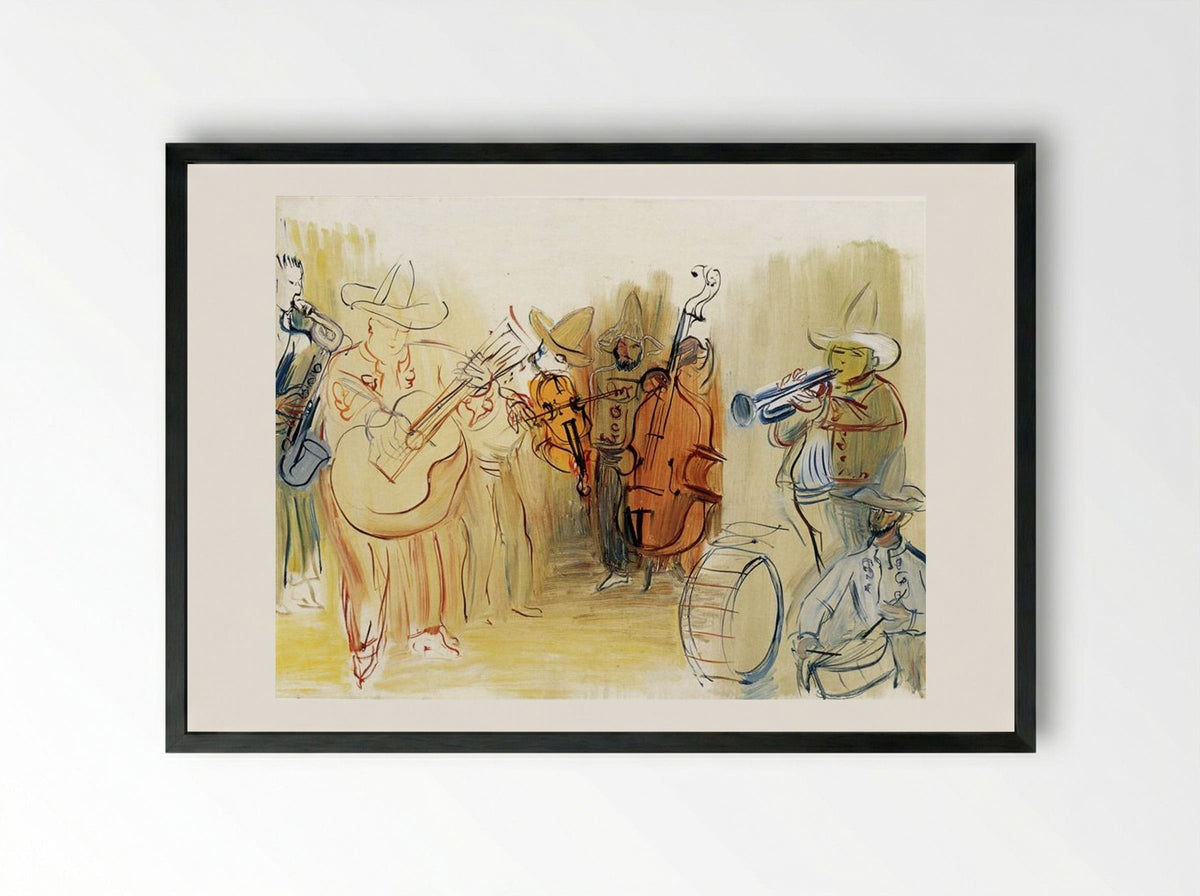 The Mexican Orchestra - Raoul Dufy - Framed Print Black