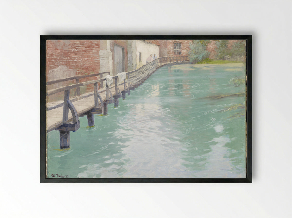 The Mill - Frits Thaulow - Framed Print Black