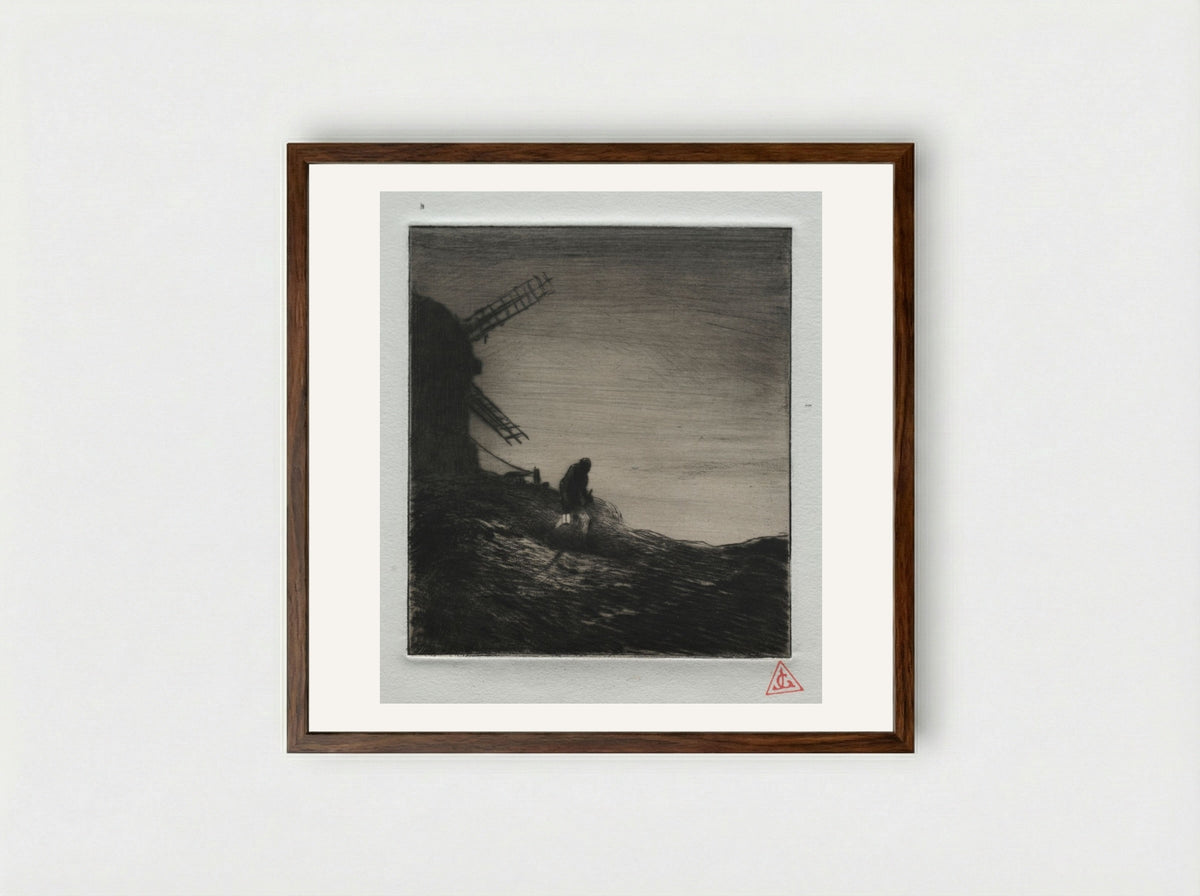 The Mill - Charles-Émile Jacque - Framed Print Dark Wood