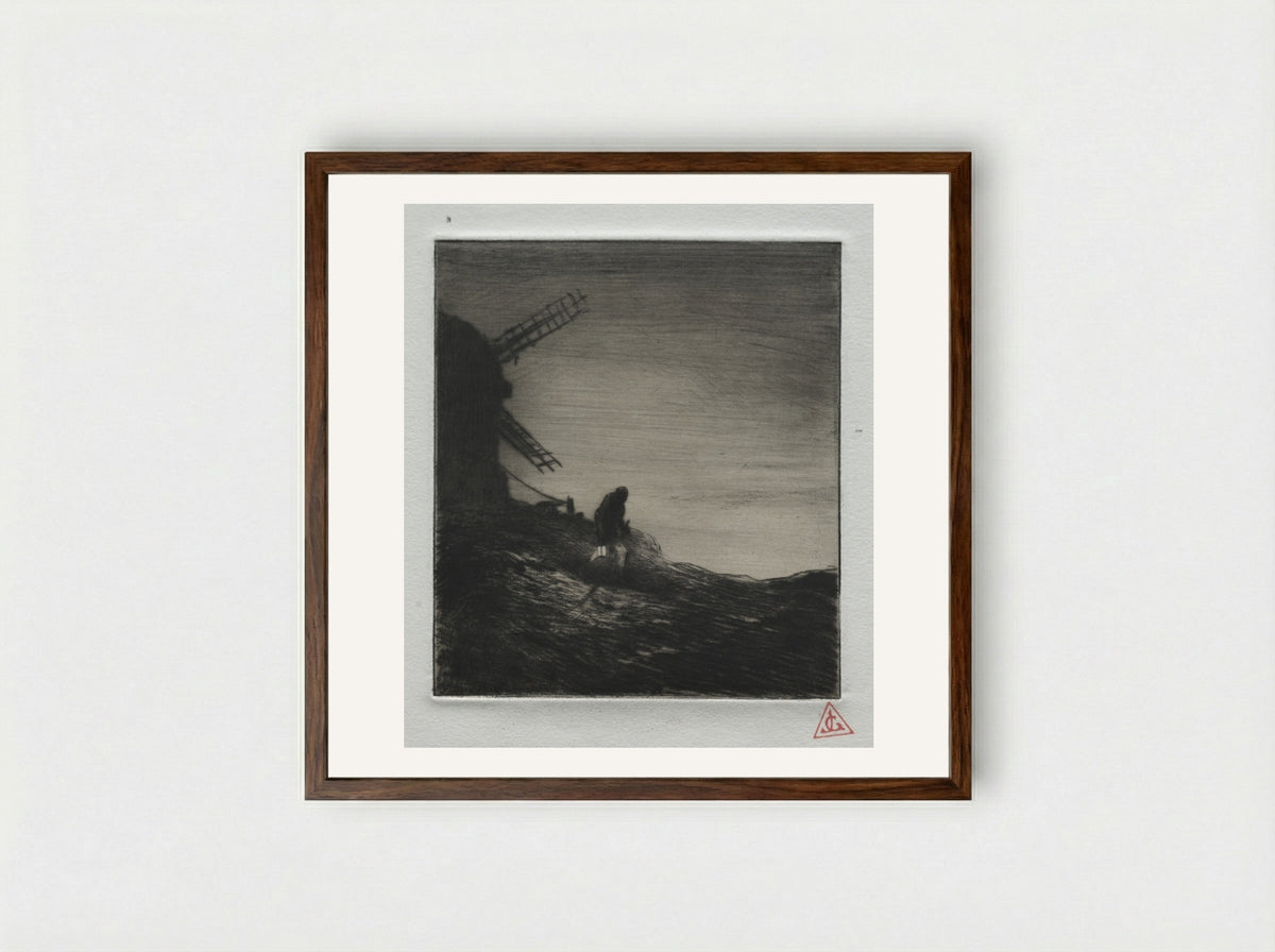 The Mill - Charles-Émile Jacque - Framed Print Dark Wood