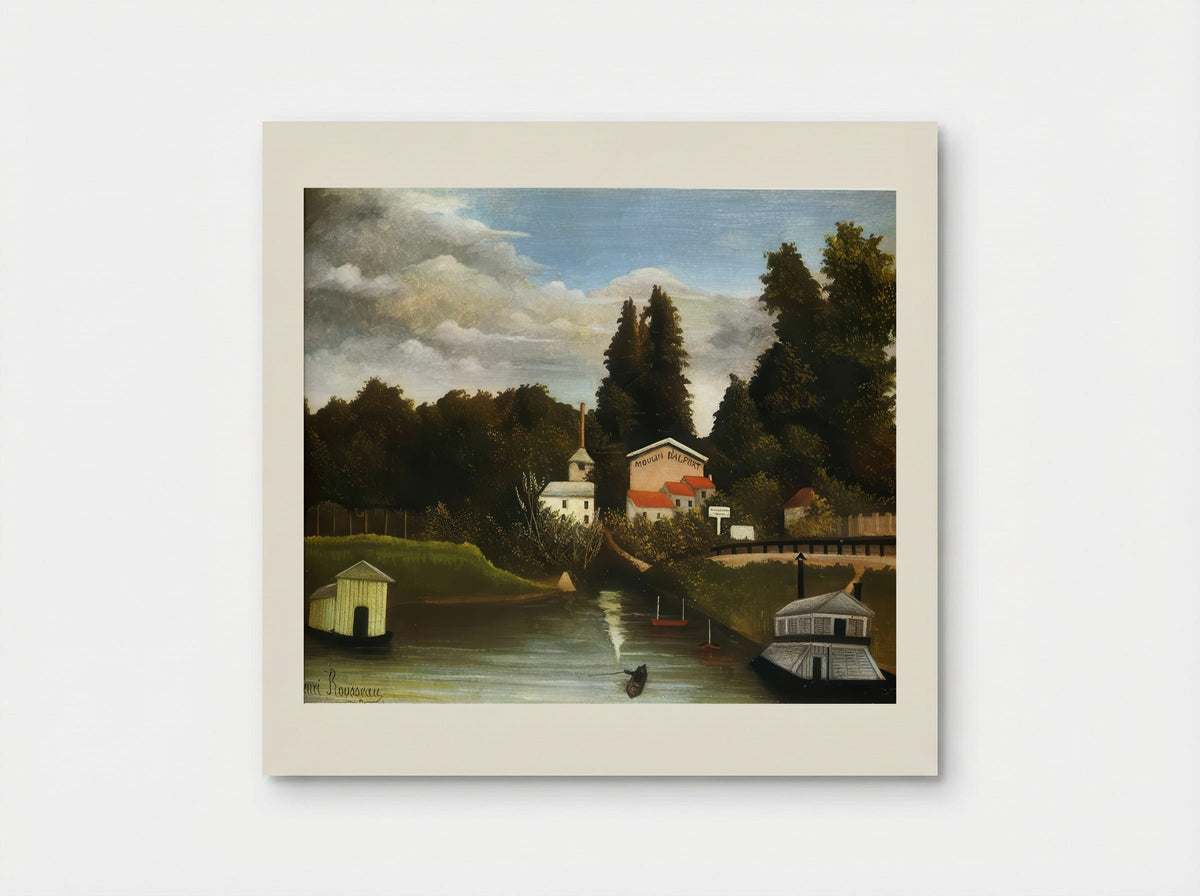 The Mill by Henri Rousseau – Naïve Art Village Landscape Print - Poster