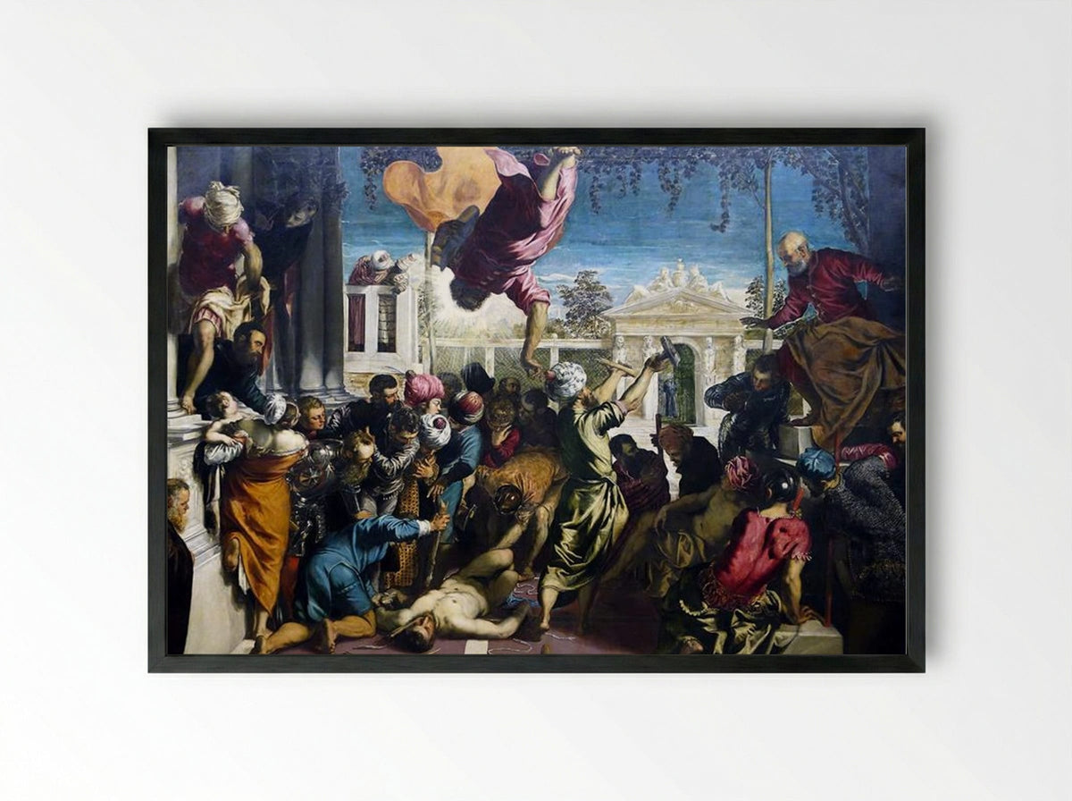 The Miracle of St Mark Freeing the Slave - Tintoretto - Framed Print Black