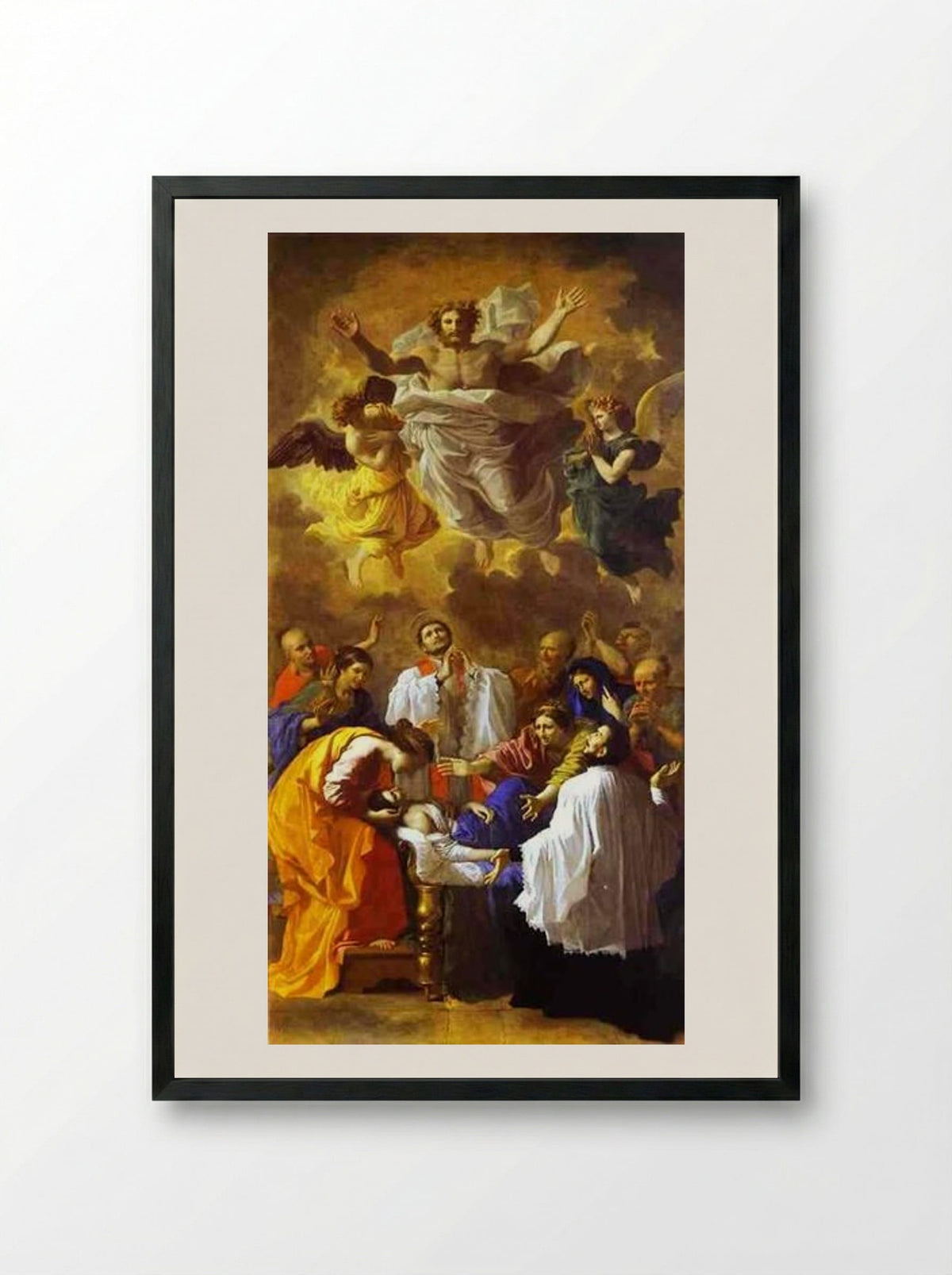 The Miracle of St. Francis Xavier - Nicolas Poussin - Framed Print Black