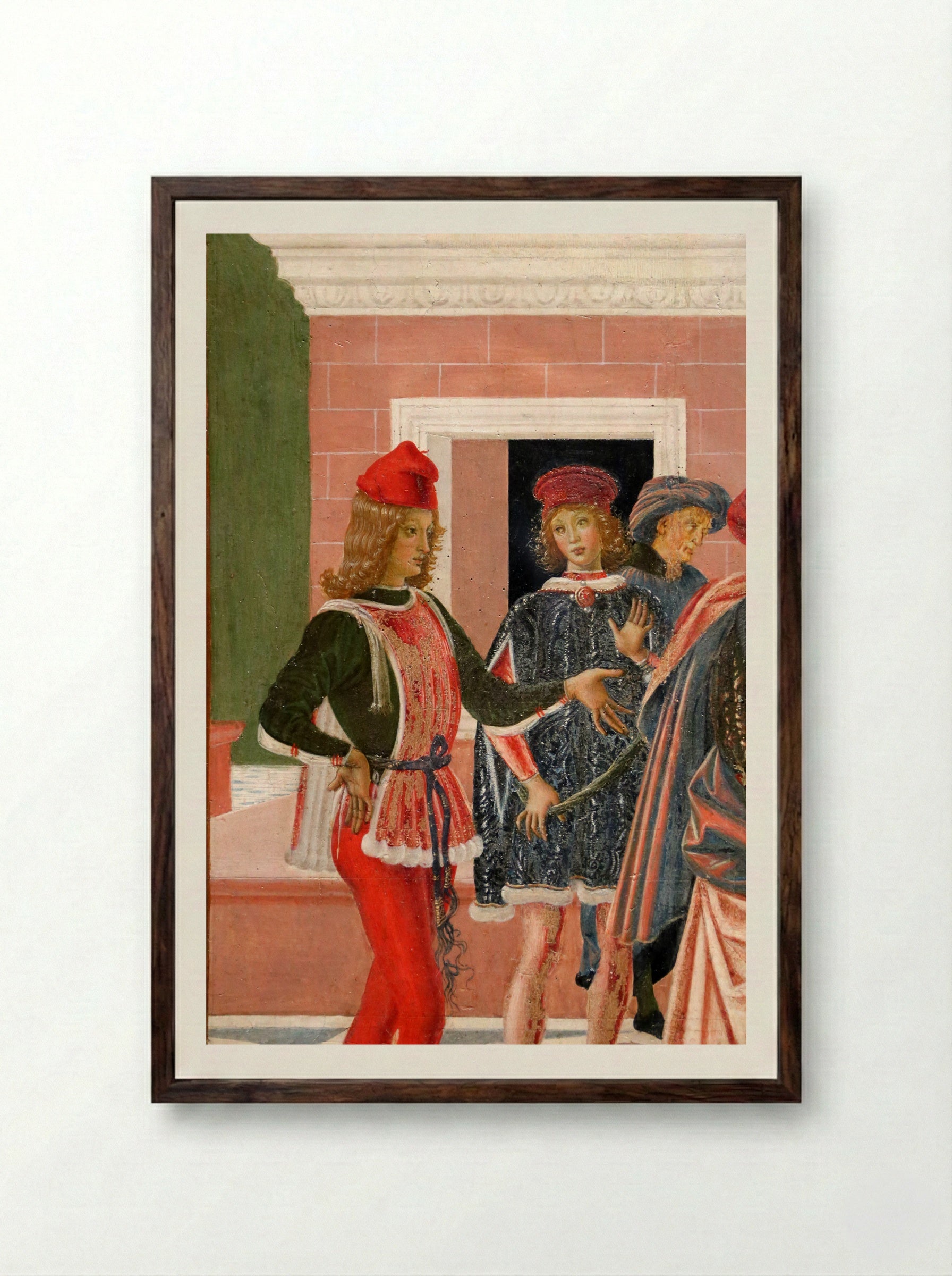 The Miracles of San Bernardino - Pietro Perugino - Framed Print Dark Wood