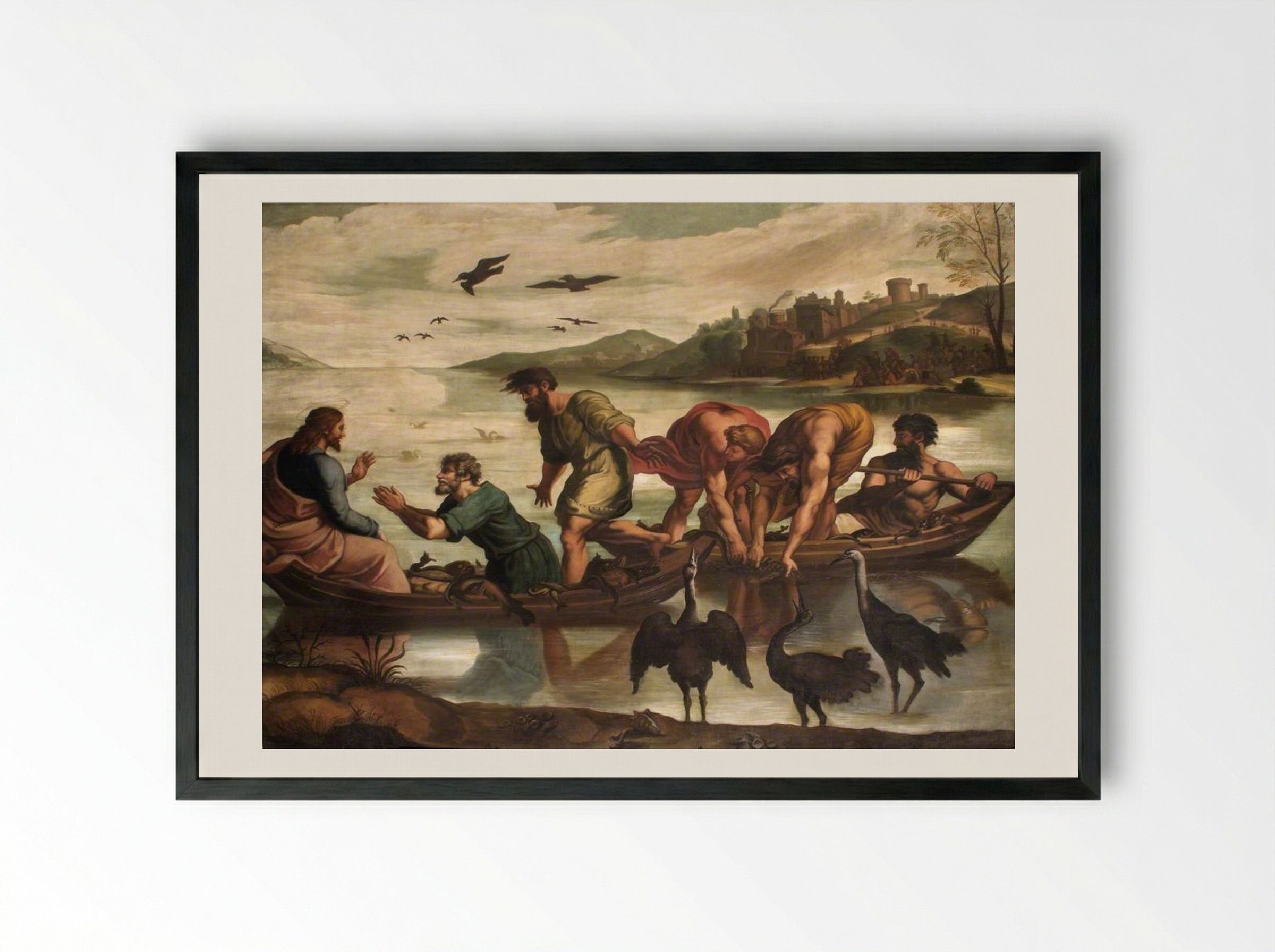 The Miraculous Draught of Fishes - Raphael - Framed Print Black