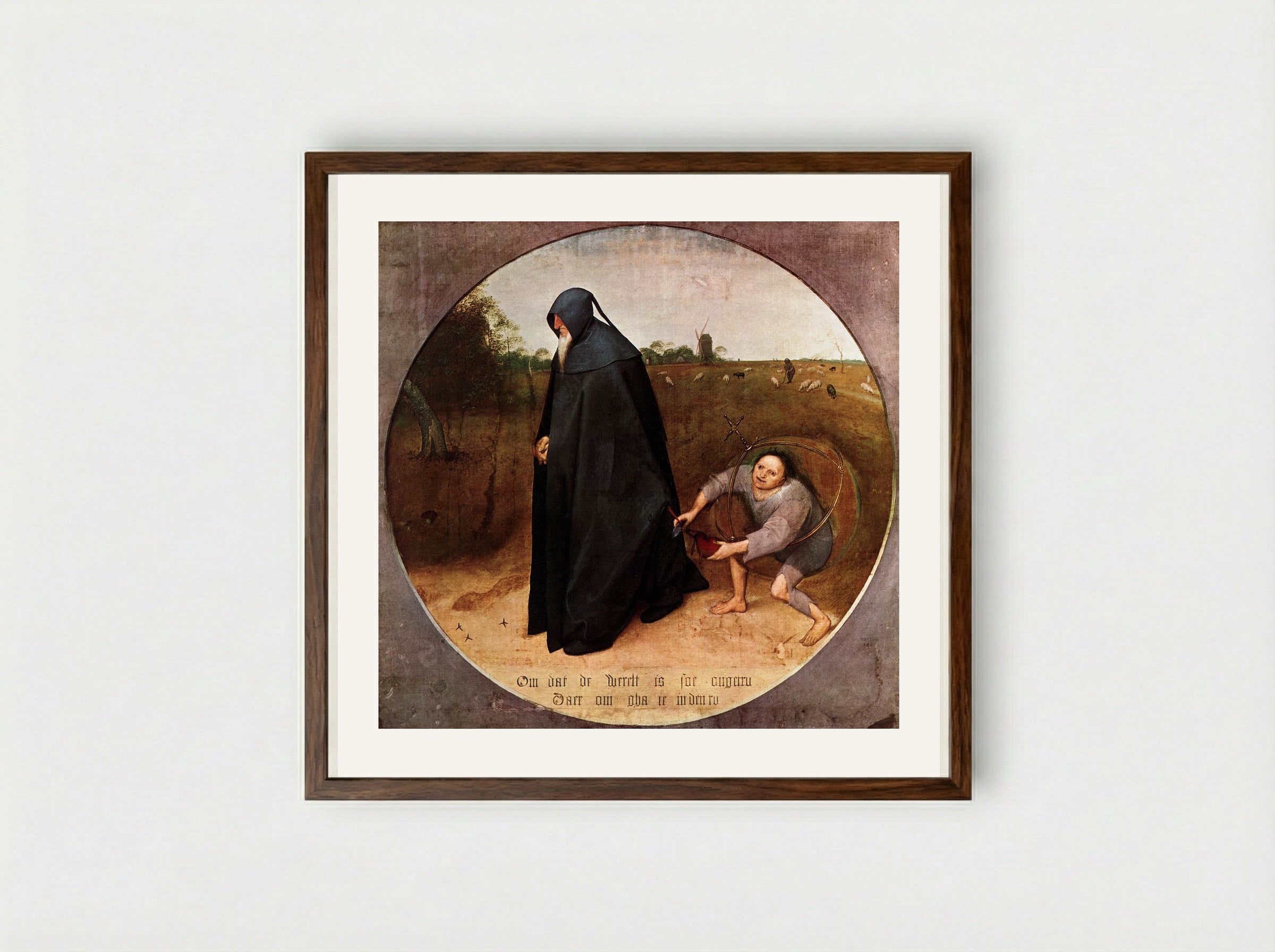 The Misanthrope - Pieter Bruegel the Elder - Framed Print Dark Wood