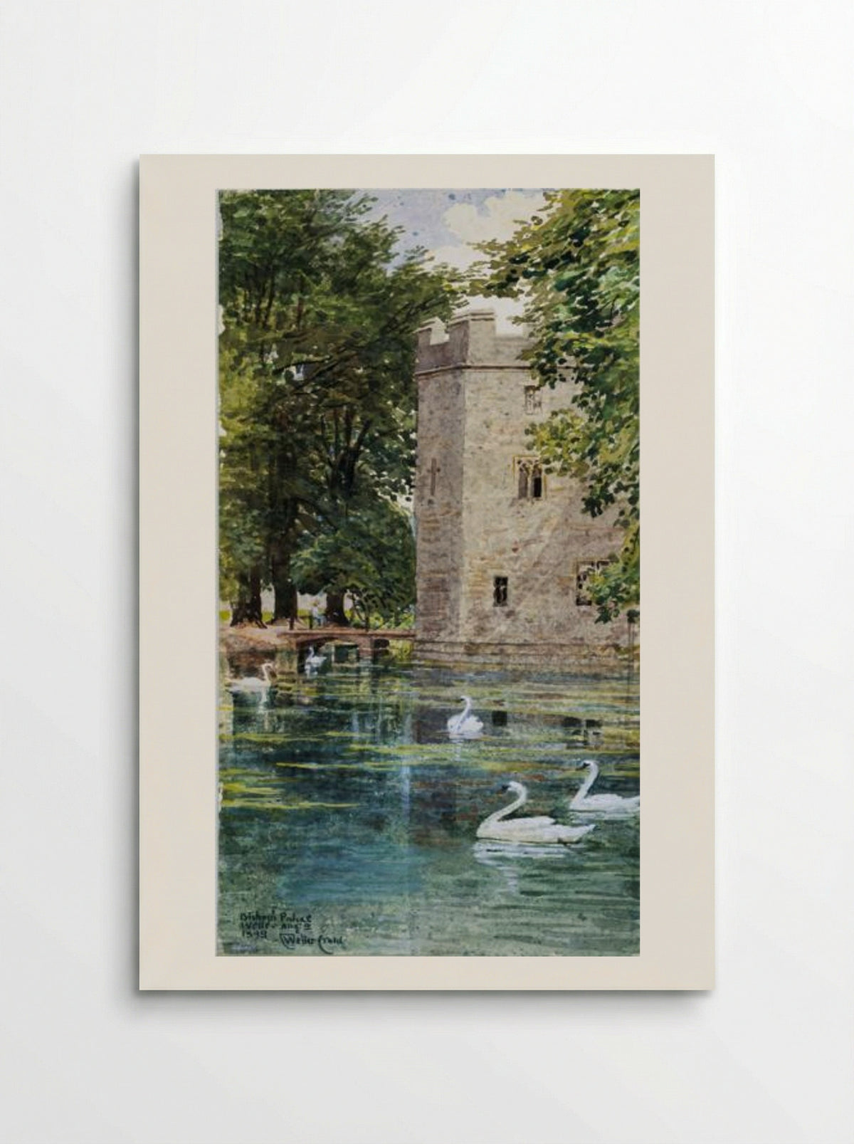 The Moat and Bishop's Palace, Wells Cathedral - Walter Crane - Poster