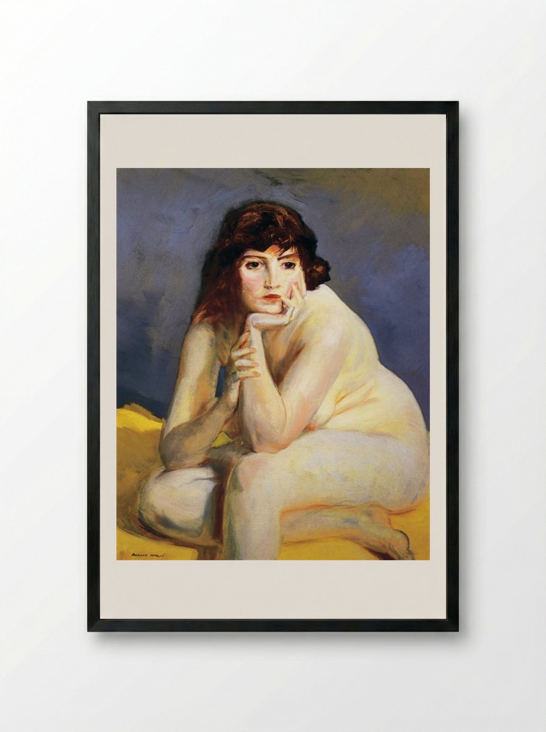 The Model Nude - Robert Henri - Framed Print Black