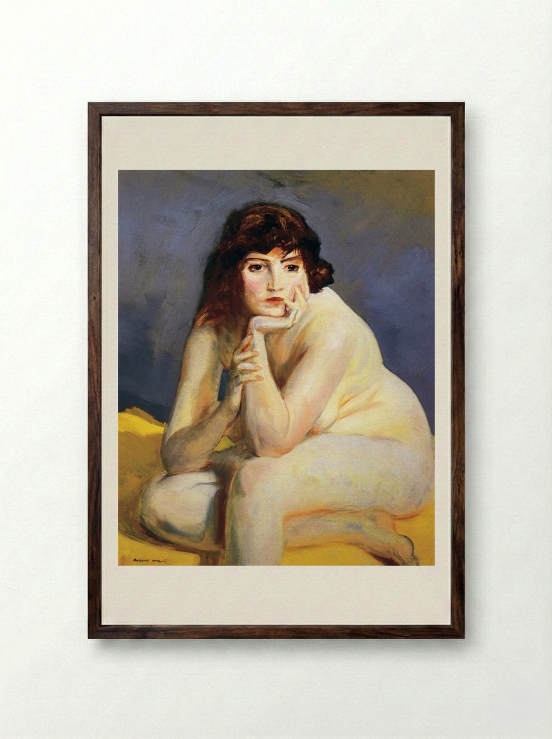 The Model Nude - Robert Henri - Framed Print Dark Wood