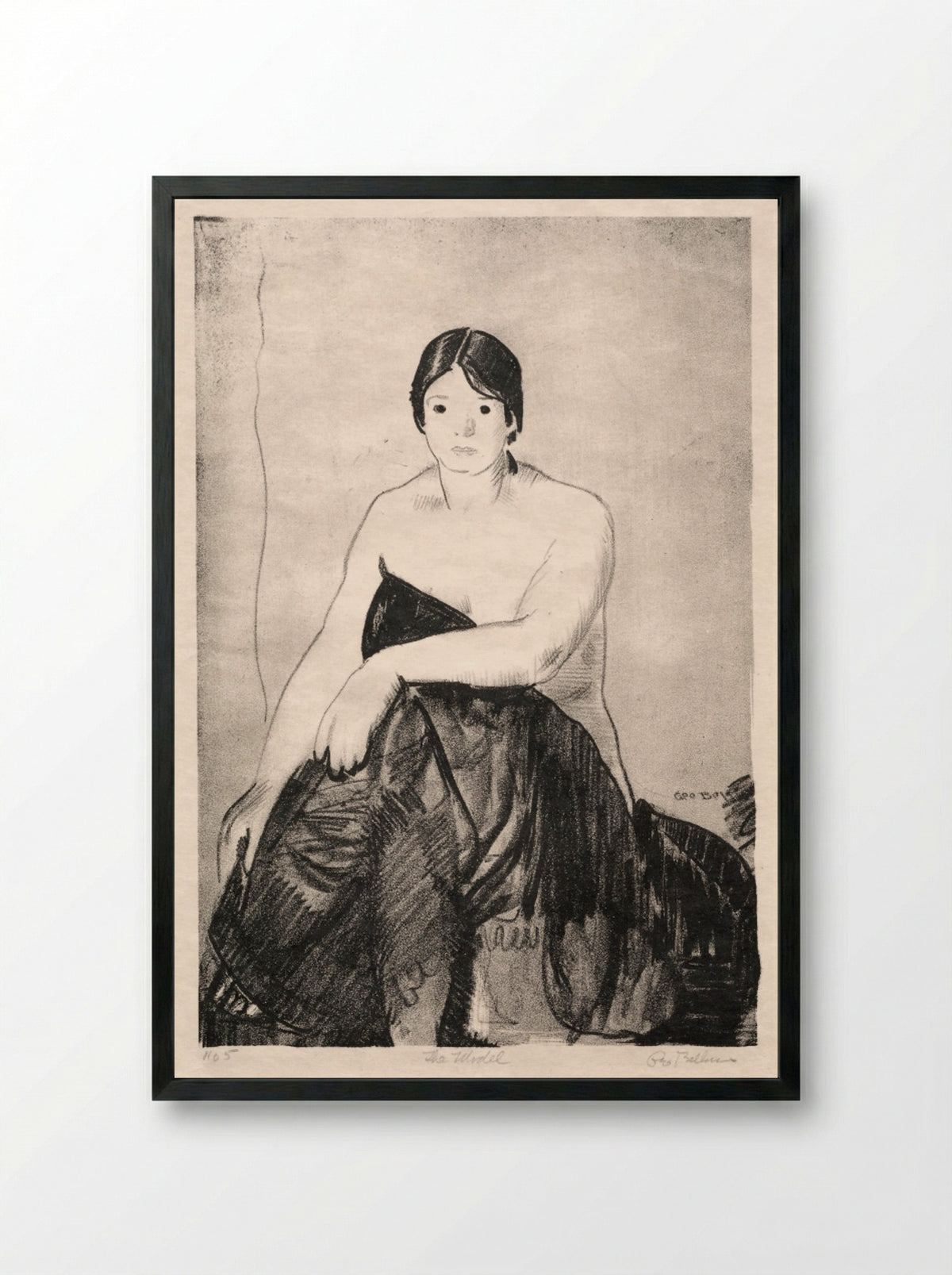 The Model - George Bellows - Framed Print Black
