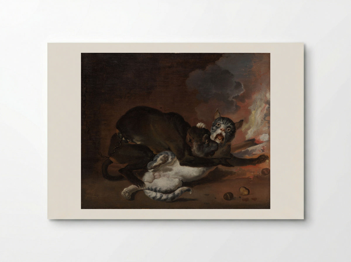 The Monkey and the Cat - Abraham Hondius - Poster