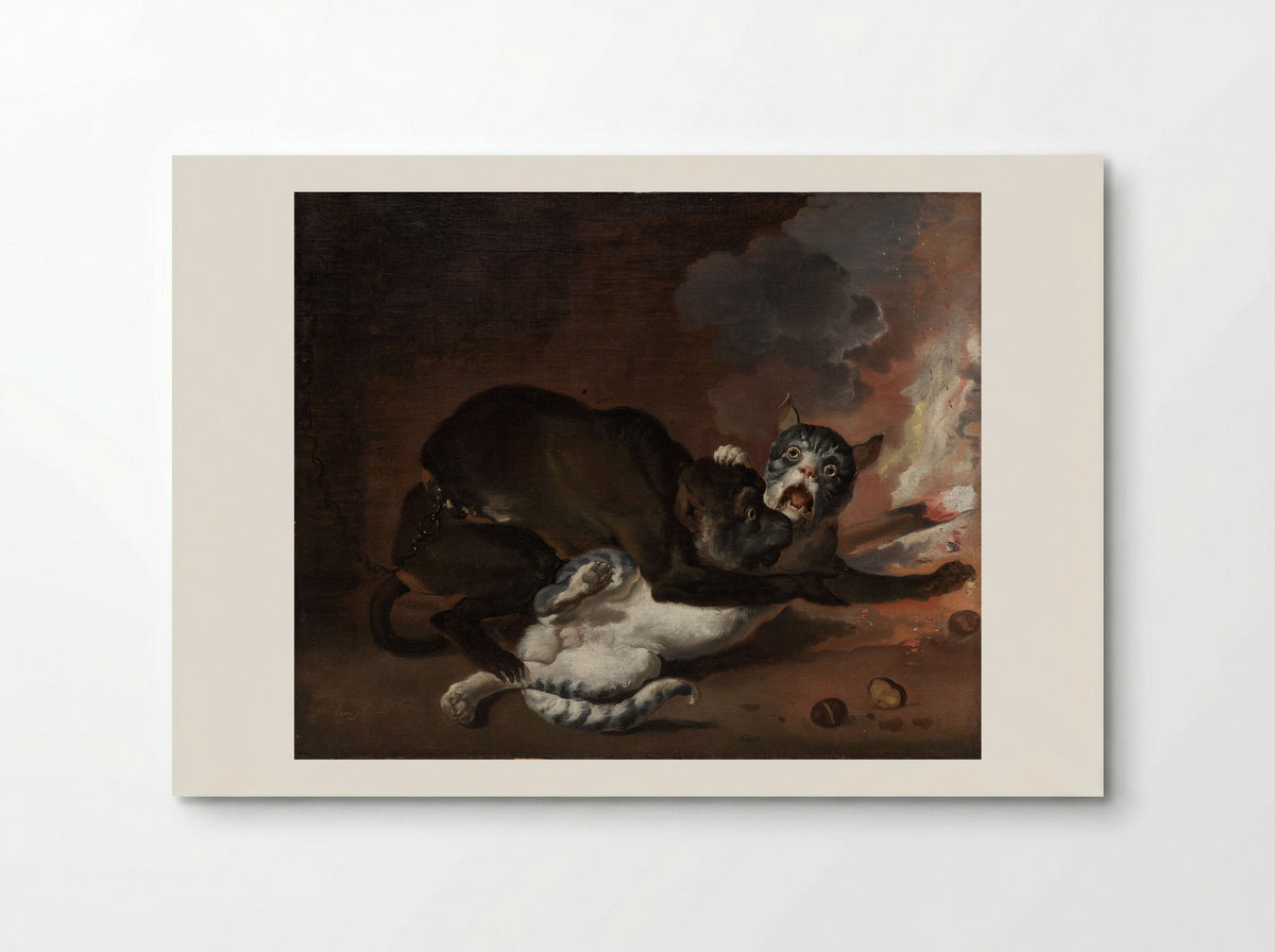 The Monkey and the Cat - Abraham Hondius - Poster