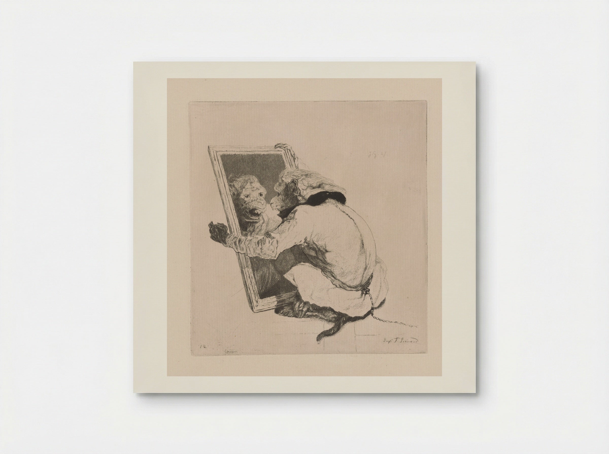 The Monkey at the Mirror - Jules de Goncourt - Poster