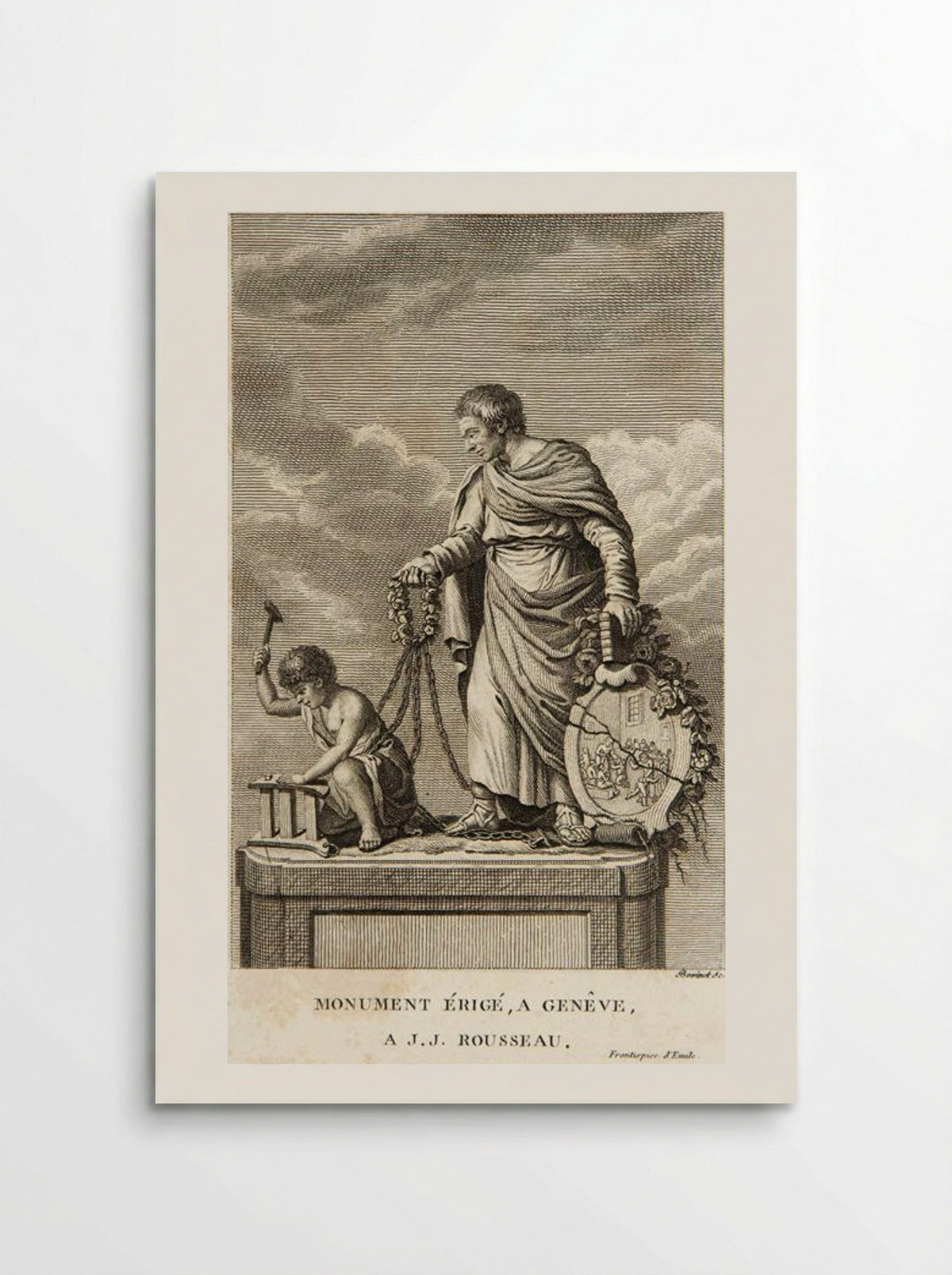 The Monument to Jean-Jacques Rousseau in Geneva - Edme Bovinet - Poster