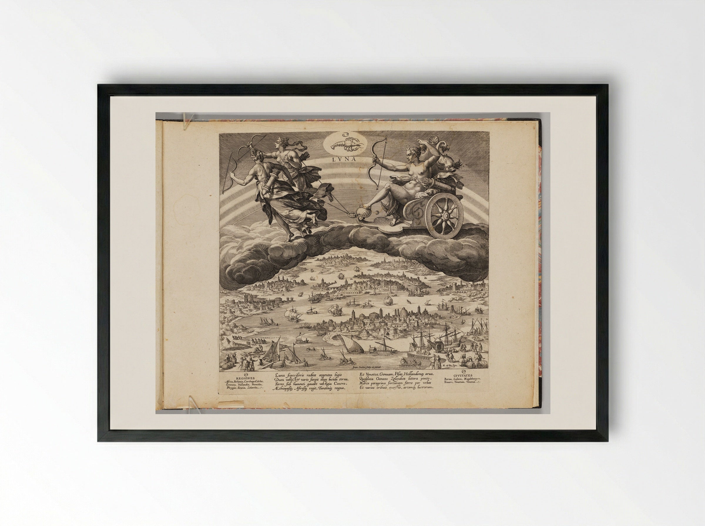 The Moon (Luna) - Johann Sadeler I - Framed Print Black
