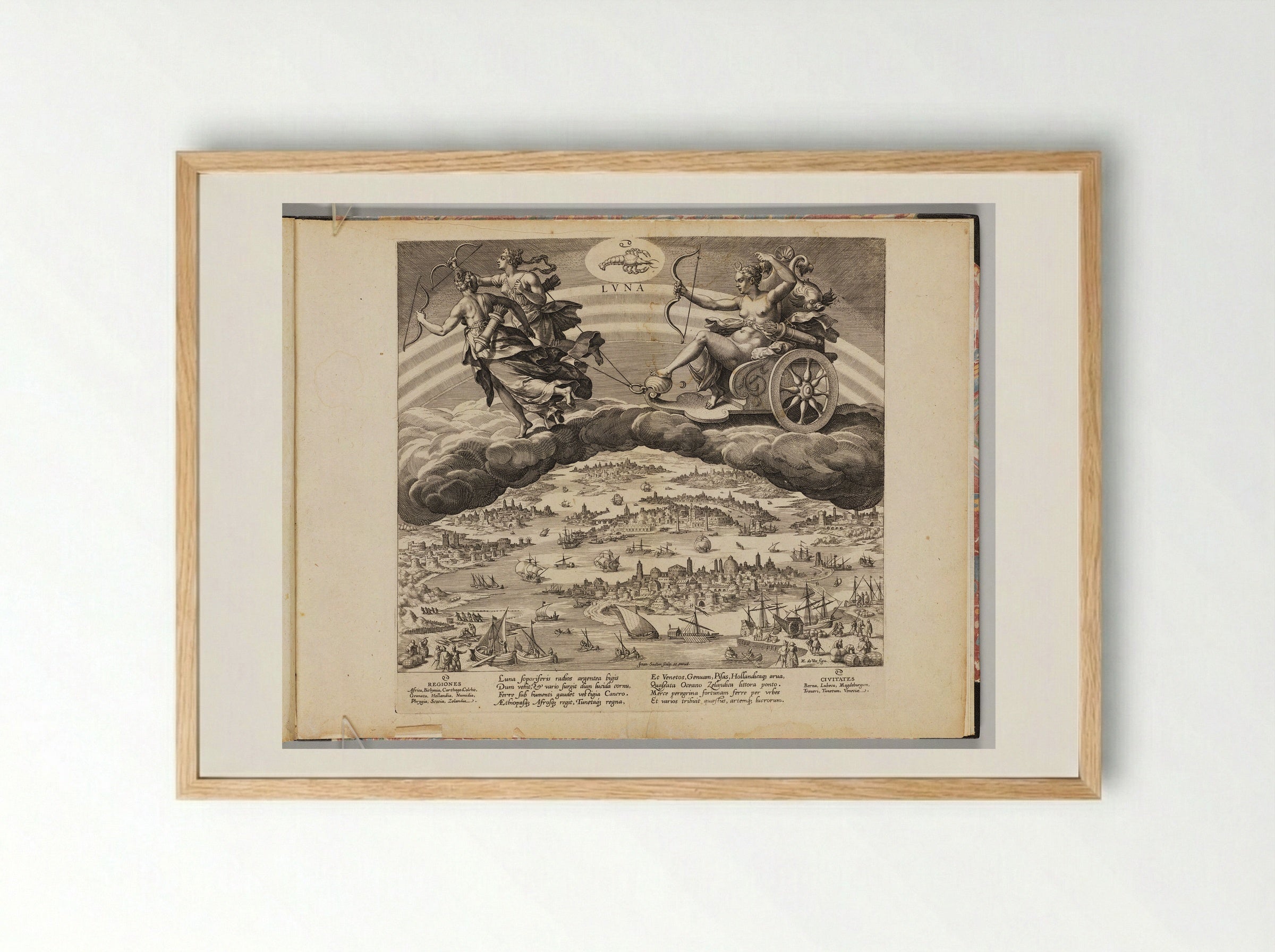 The Moon (Luna) - Johann Sadeler I - Framed Print Wood
