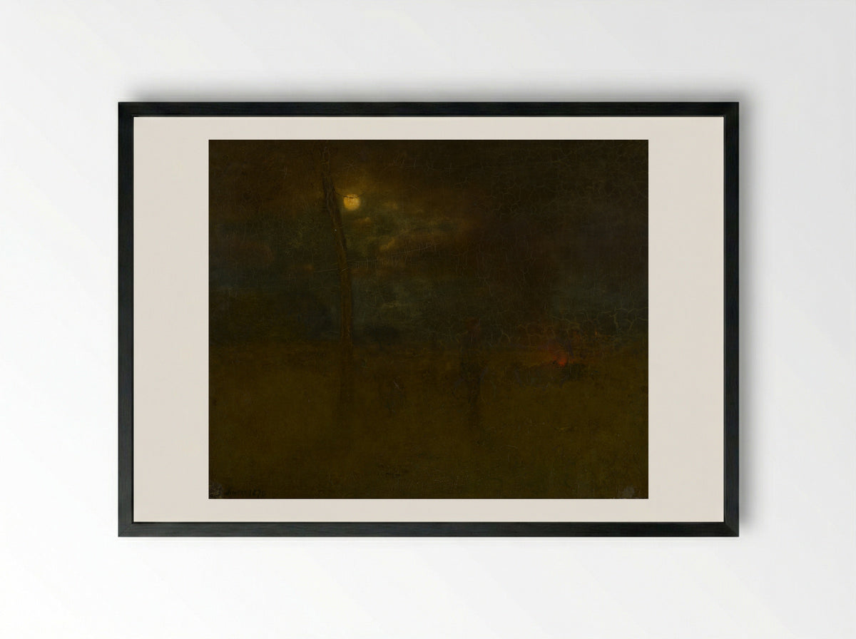 The Moon at Night - George Inness - Framed Print Black