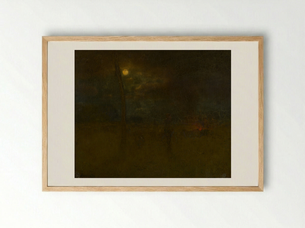 The Moon at Night - George Inness - Framed Print Wood