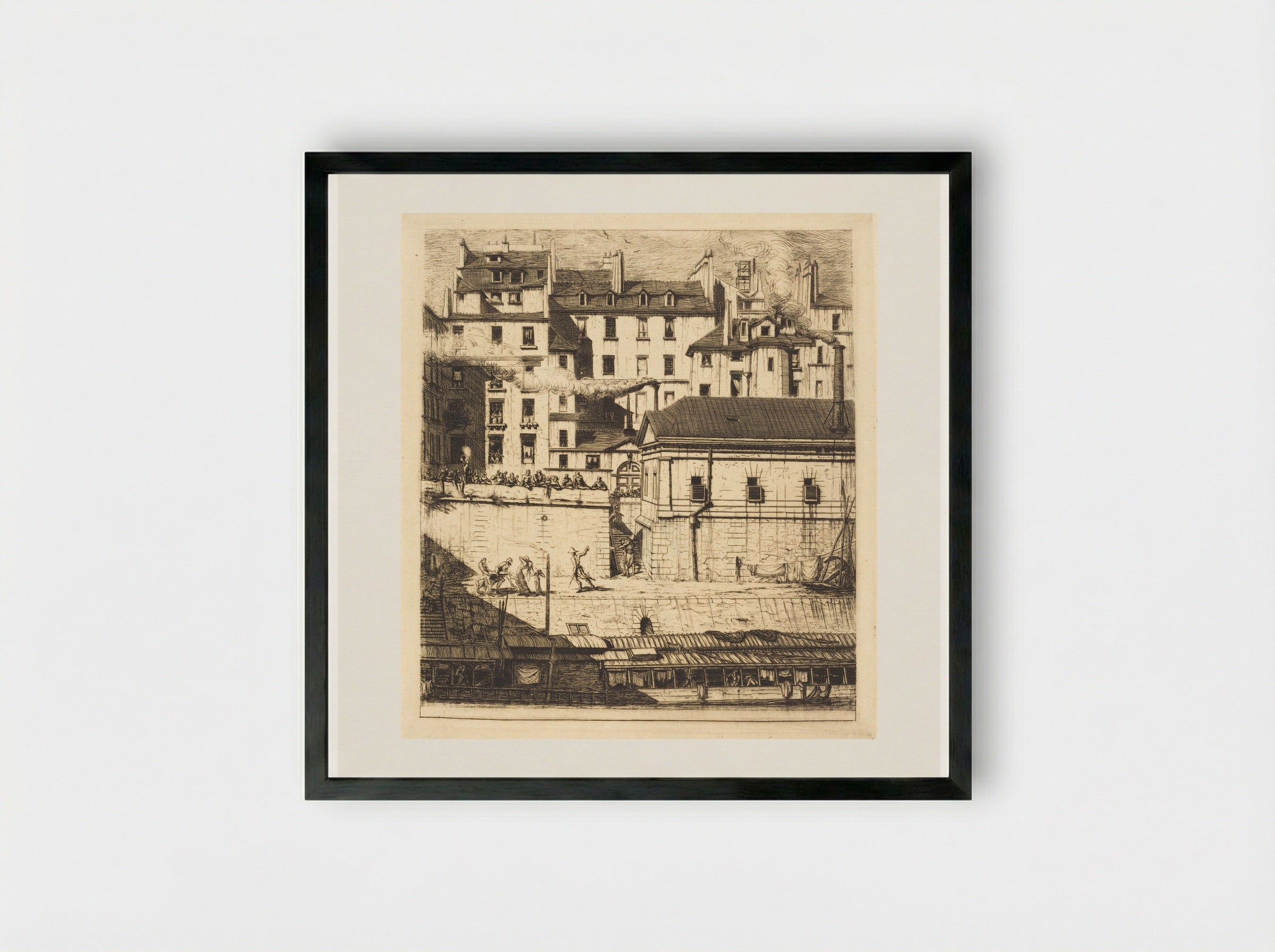 The Morgue - Charles Meryon - Framed Print Black